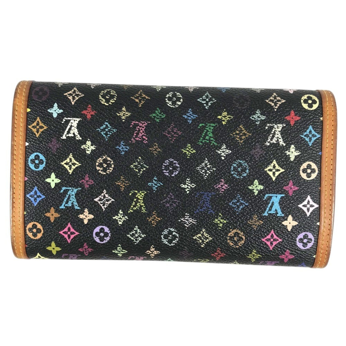 Louis Vuitton Black Noir Monogram Multicolore Wallet (Tri-Fold) (Pre-Owned)