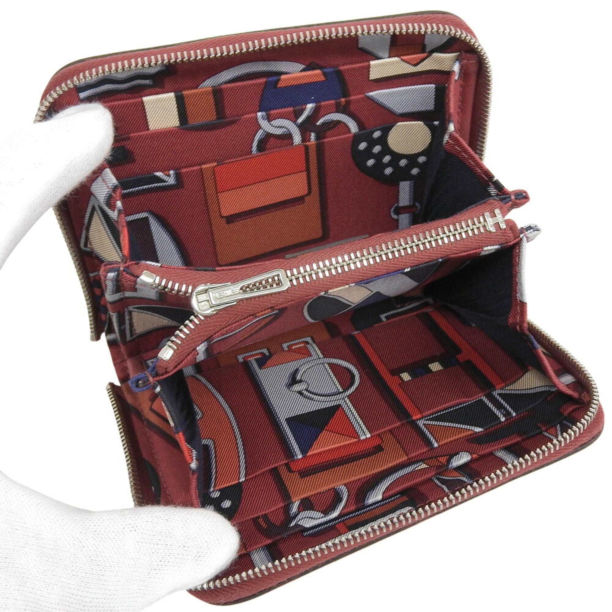 Hermes Red Color Epsom Leather Coin Purse/Coin Case (Pre-Owned)