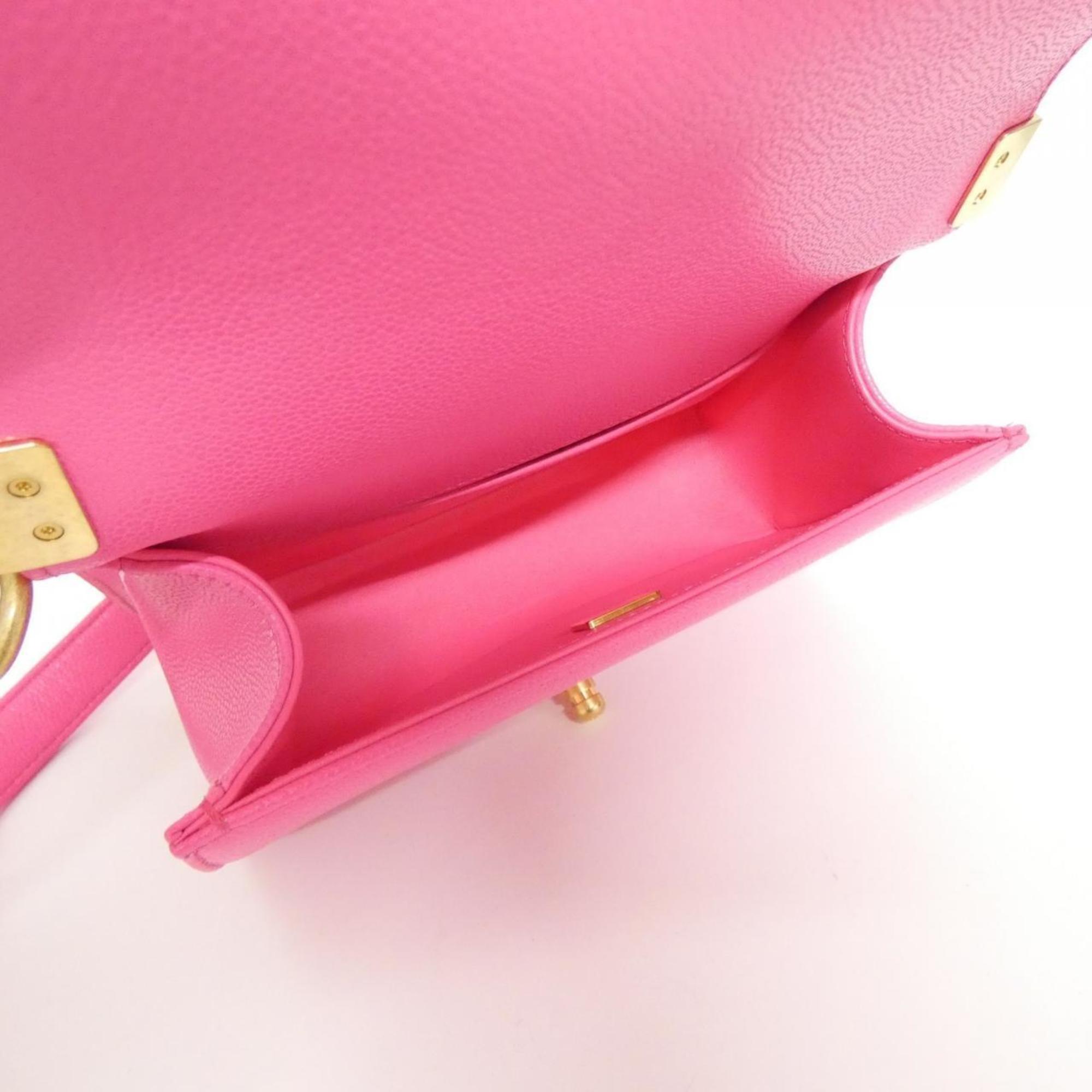 Chanel Pink Grained Calfskin Shoulder Bag (Pre-Owned)