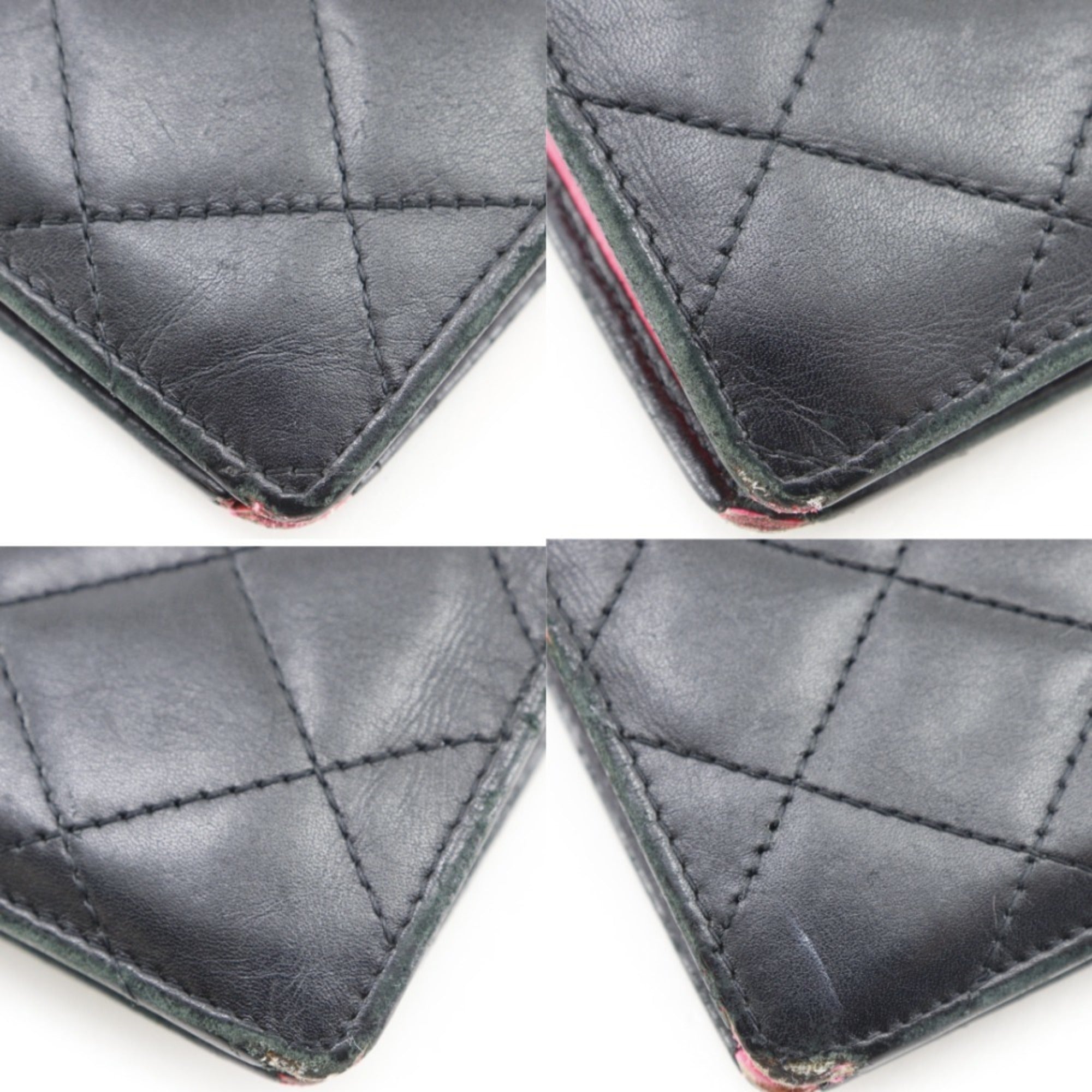 Chanel Black Leather Long Wallet (Bi-Fold) (Pre-Owned)