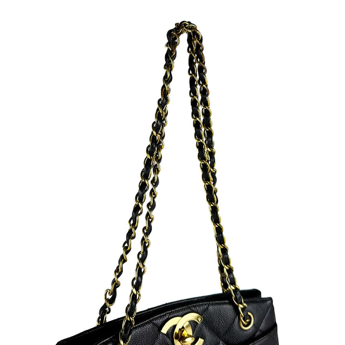 Chanel Black Grained Calfskin Shoulder Bag (Pre-Owned)