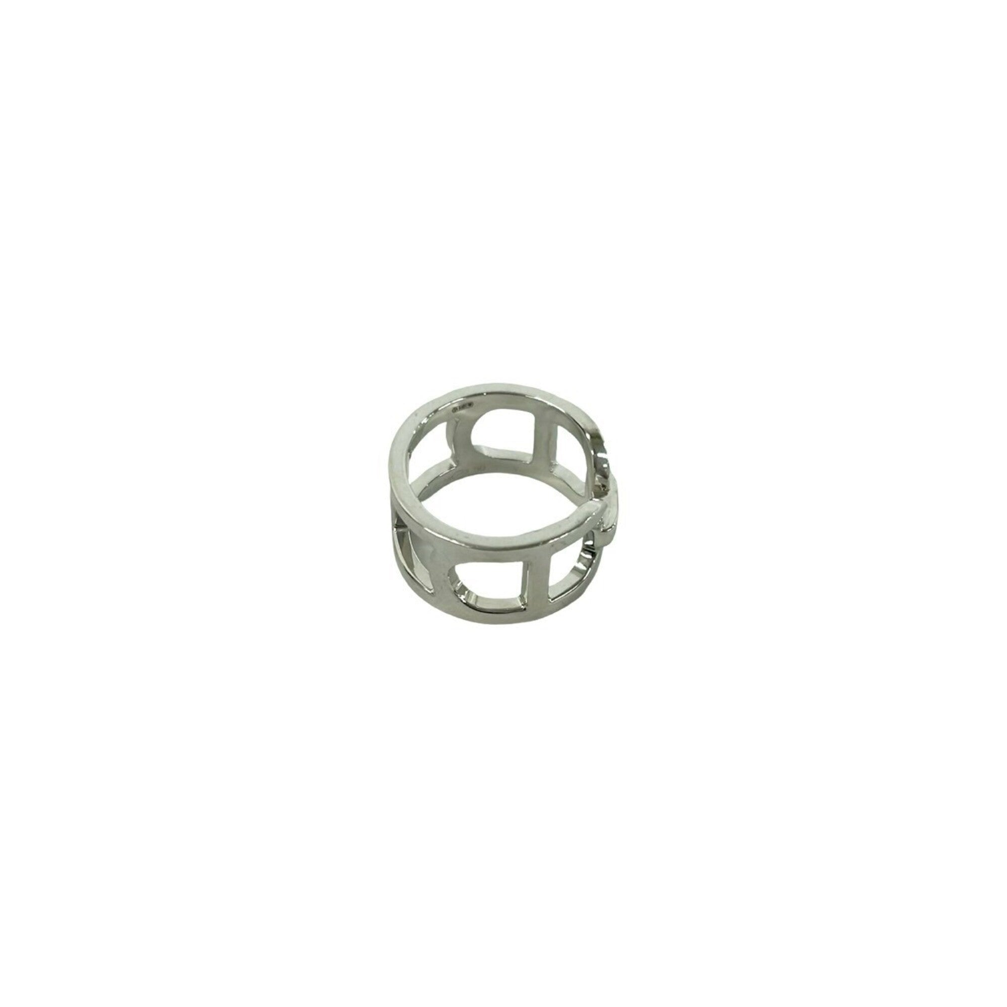 Hermes Silver Silver 925 Band Ring (Pre-Owned)
