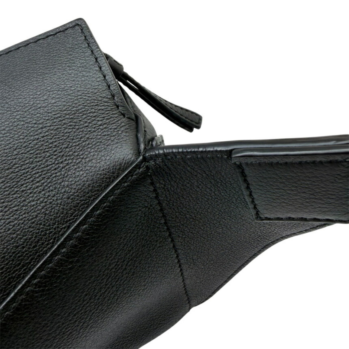 Loewe Puzzle Black Leather Fanny Pack Sling Bag (Pre-Owned)