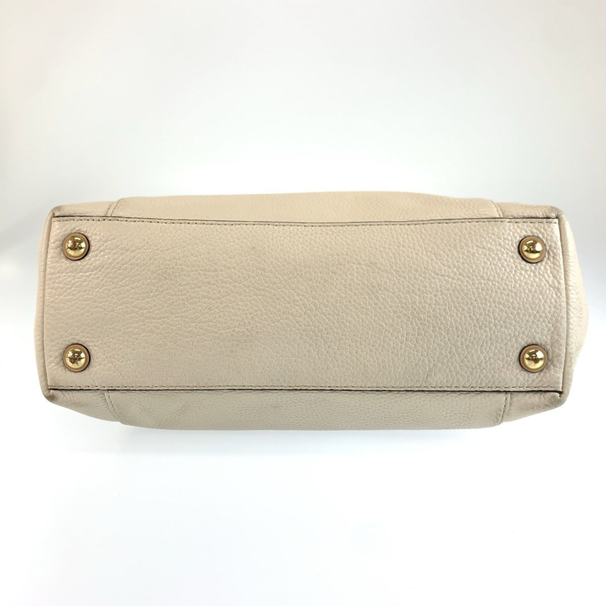Michael Kors Beige Leather Shoulder Bag Tote Bag (Pre-Owned)