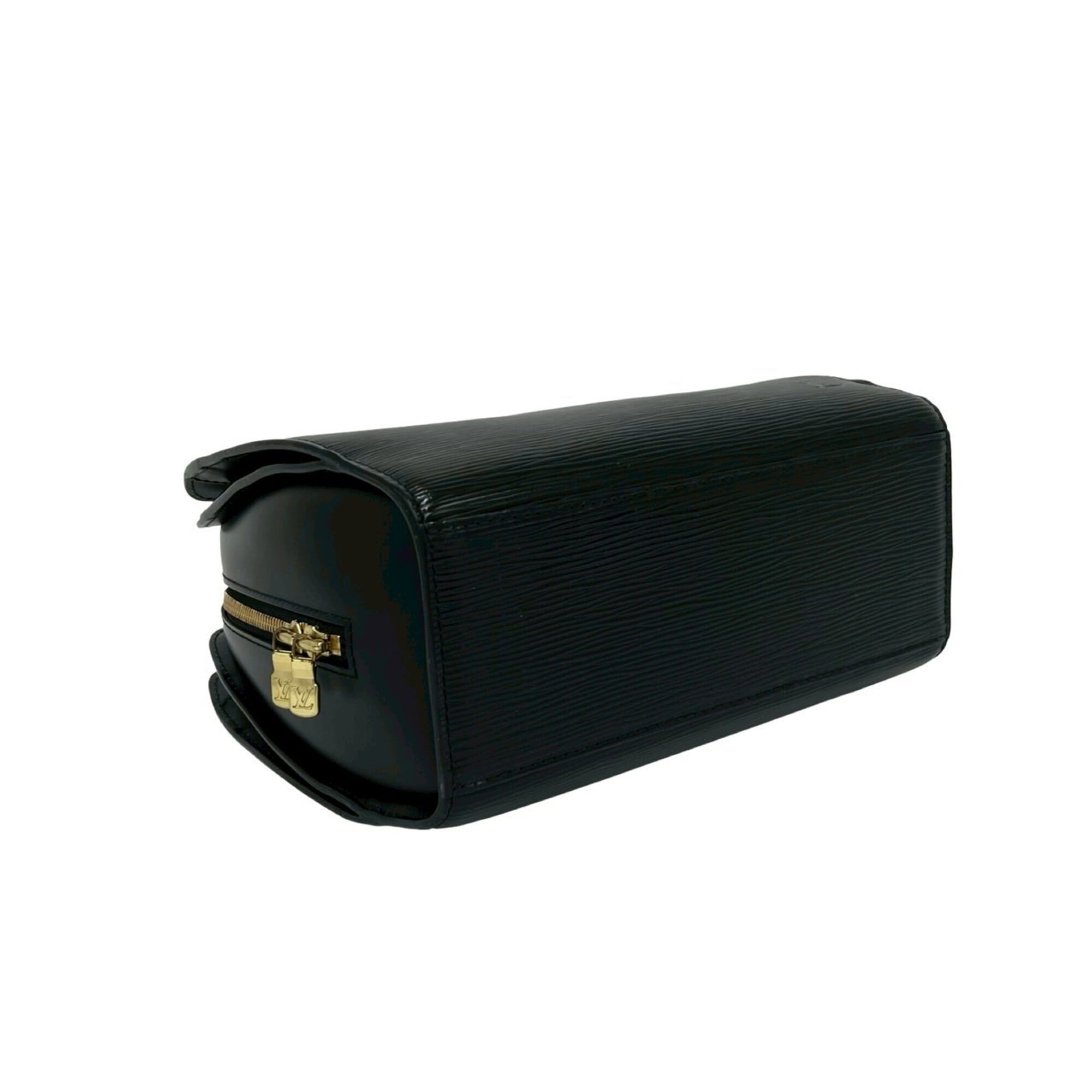 Louis Vuitton Black Leather Boston Bag Handbag (Pre-Owned)