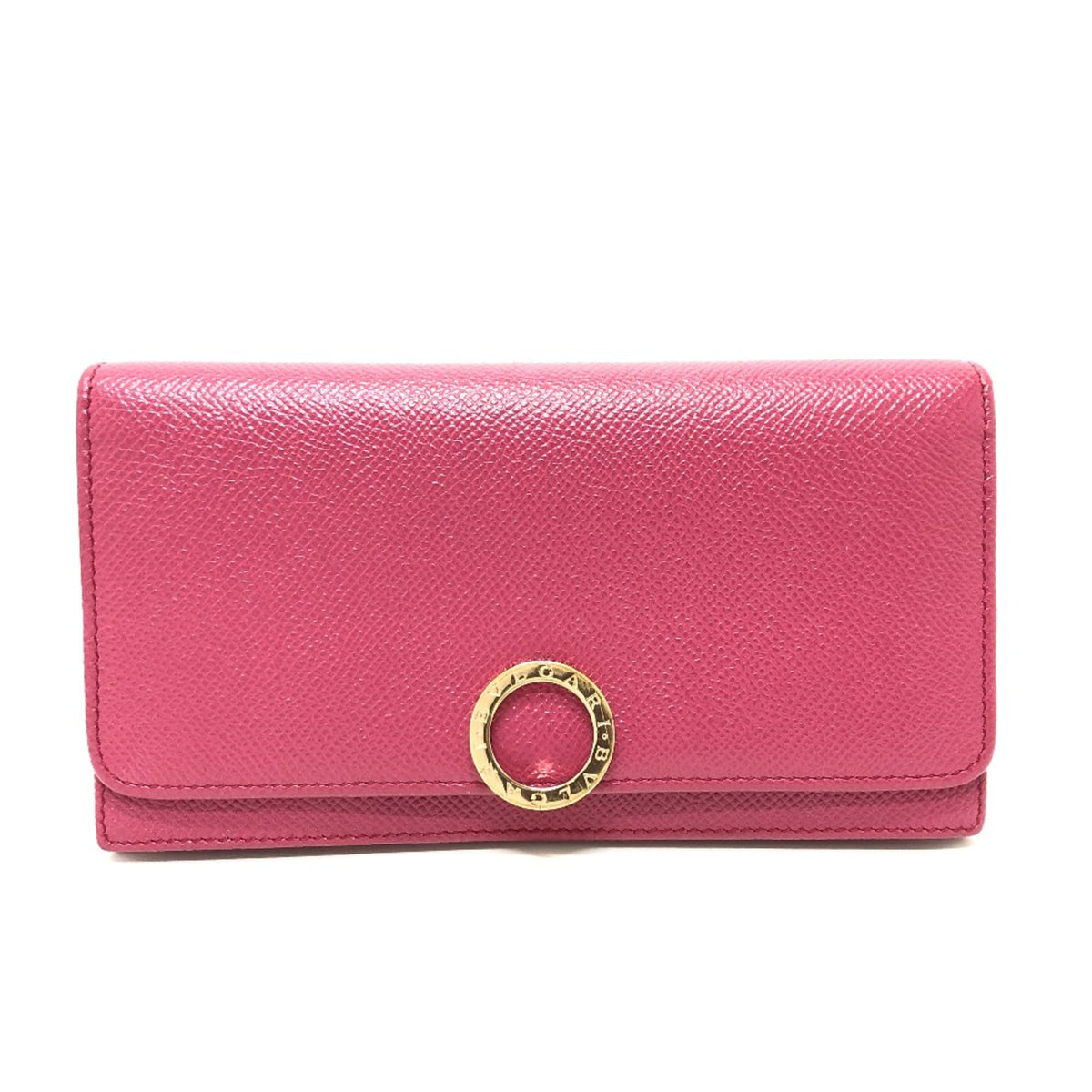 Bvlgari Pink Leather Long Wallet (Bi-Fold) (Pre-Owned)