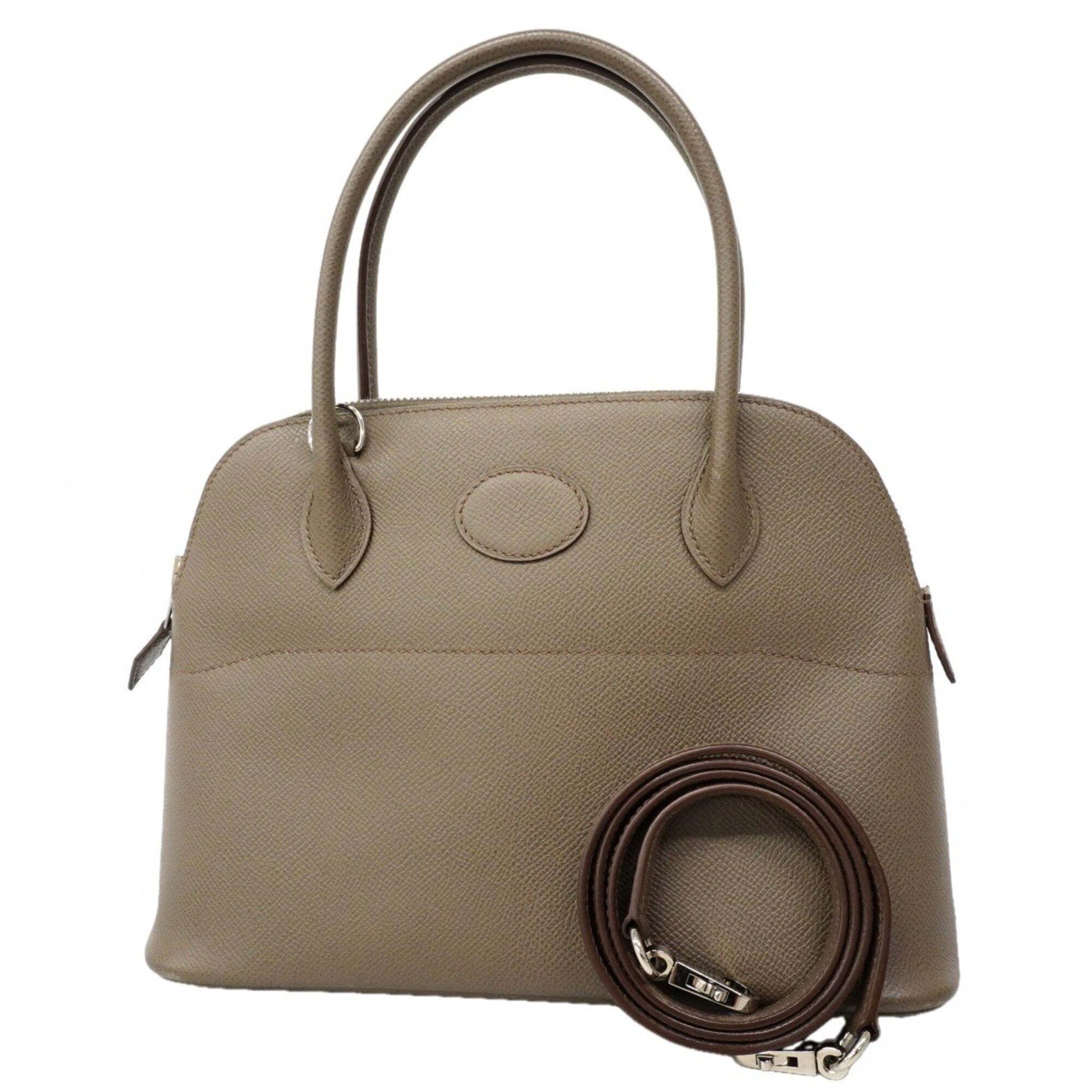 Hermes Etain Leather Handbag (Pre-Owned)