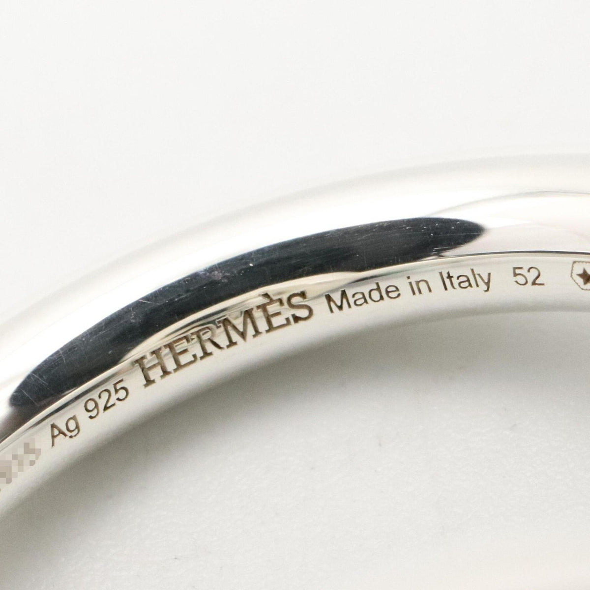 Hermes Silver Silver 925 Band Ring (Pre-Owned)