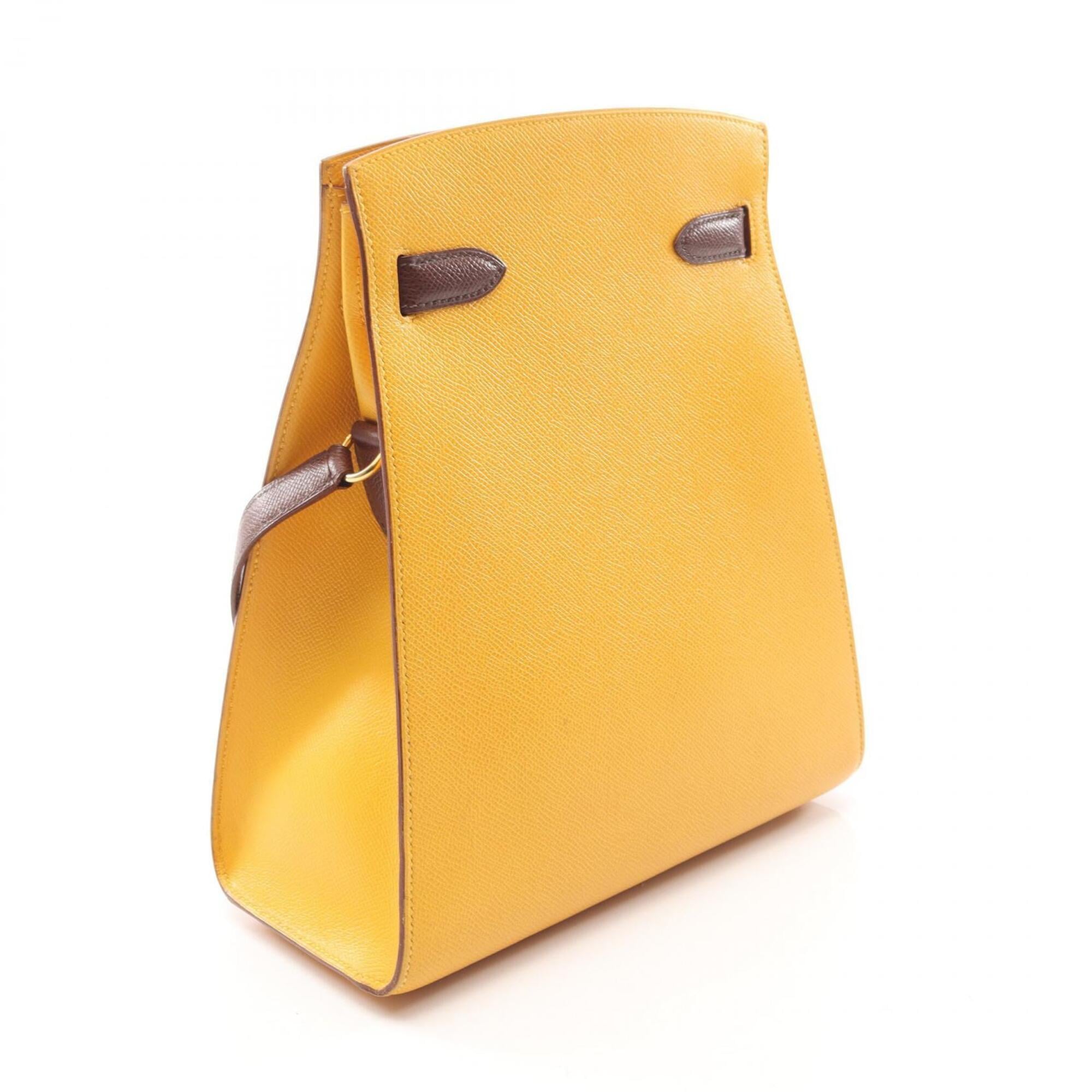 Hermes Brown Havane Yellow Courchevel Leather Handbag Shoulder Bag (Pre-Owned)