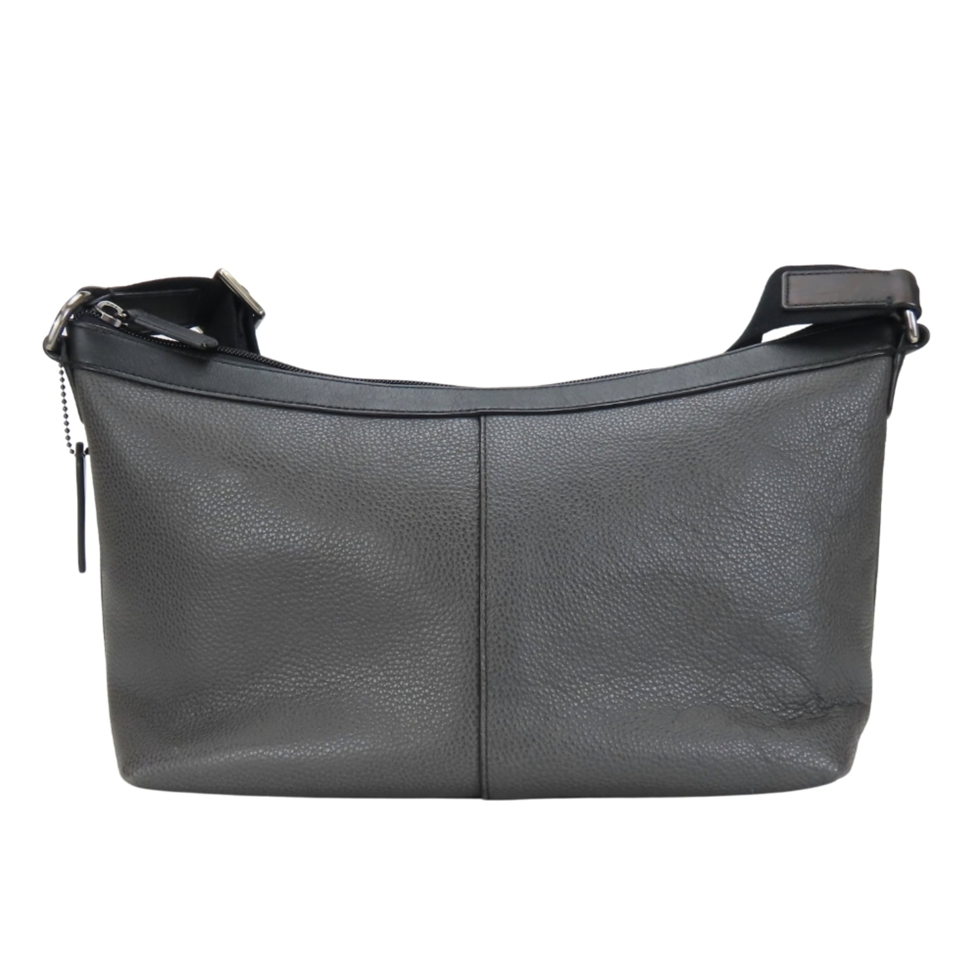 Coach Black Dark Gray Leather Shoulder Bag (Pre-Owned)