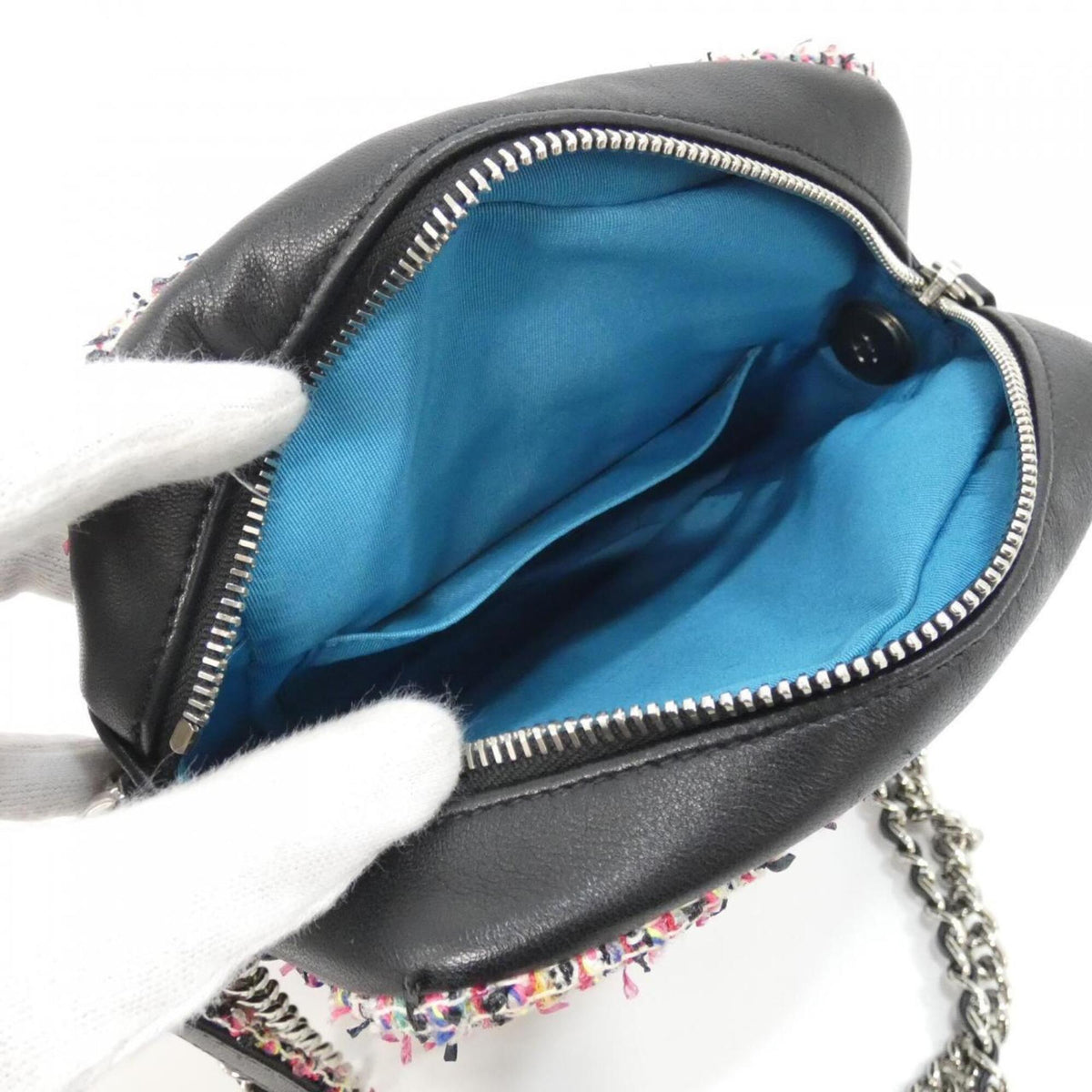 Chanel Black Multi-Color Tweed Leather Shoulder Bag (Pre-Owned)