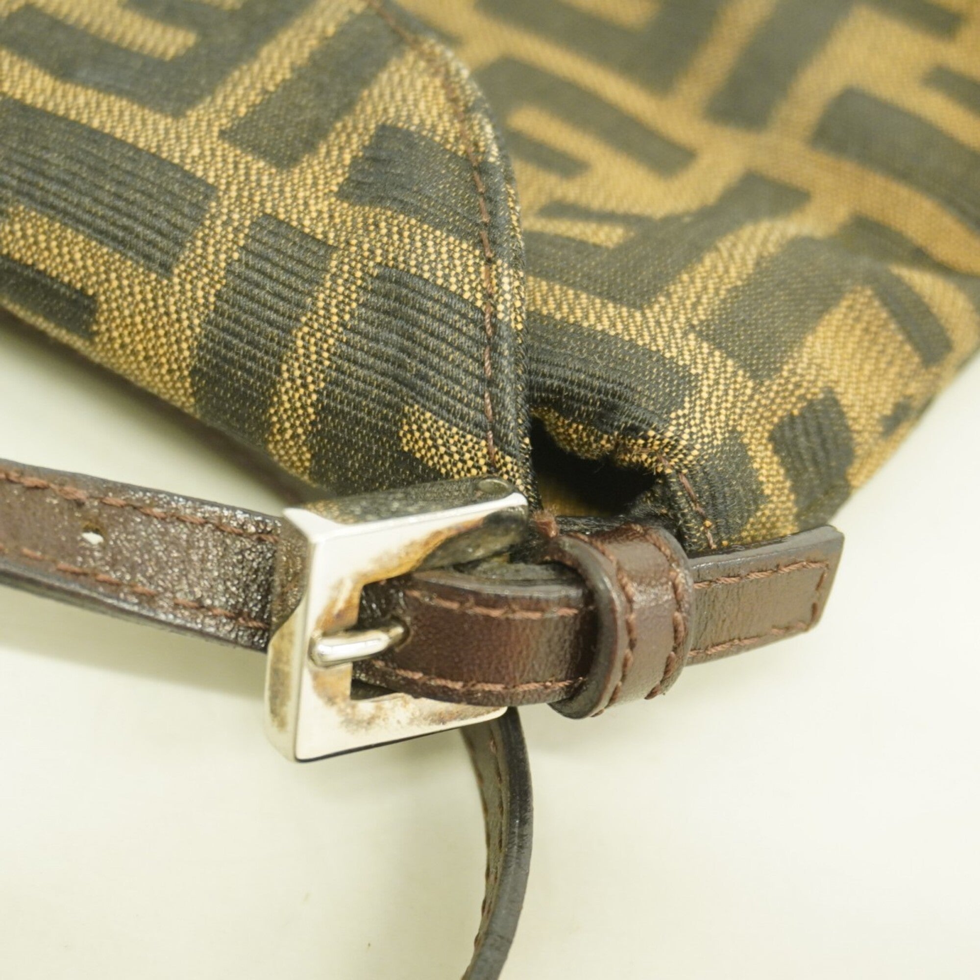 Fendi Brown Nylon Canvas Handbag (Pre-Owned)
