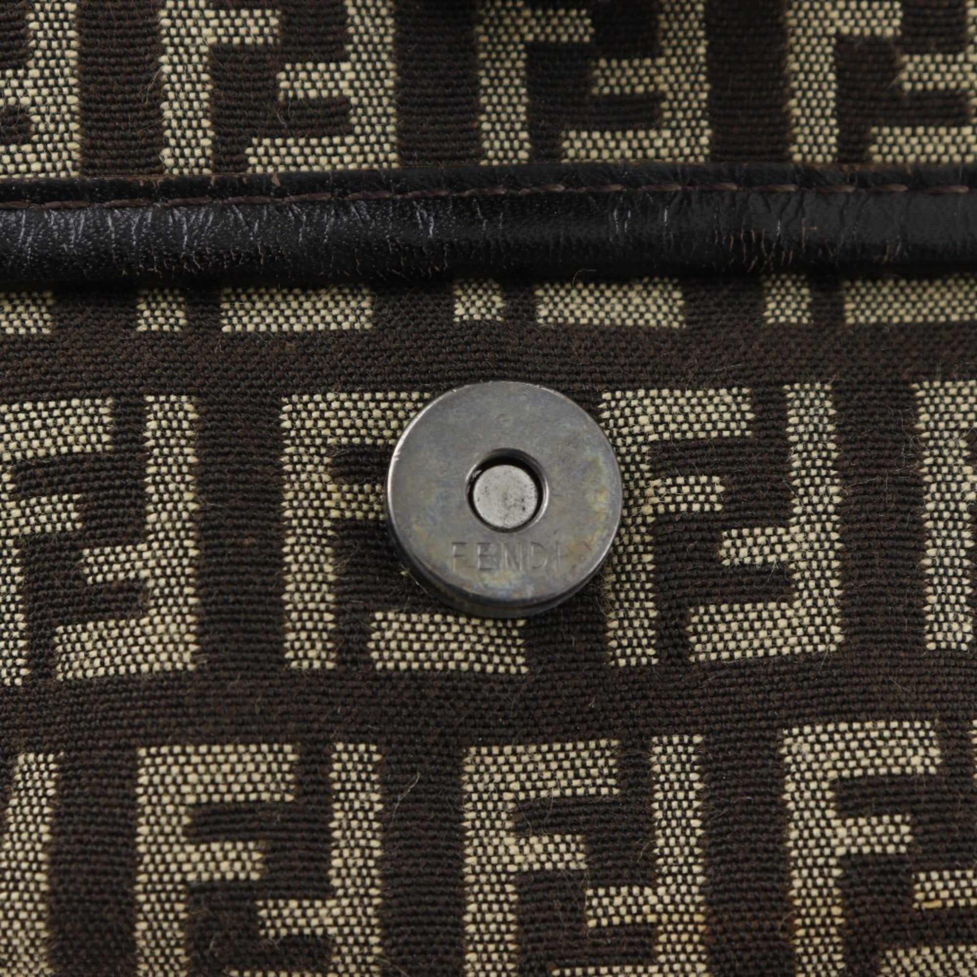 Fendi Brown Zucchino Shoulder Bag (Pre-Owned)