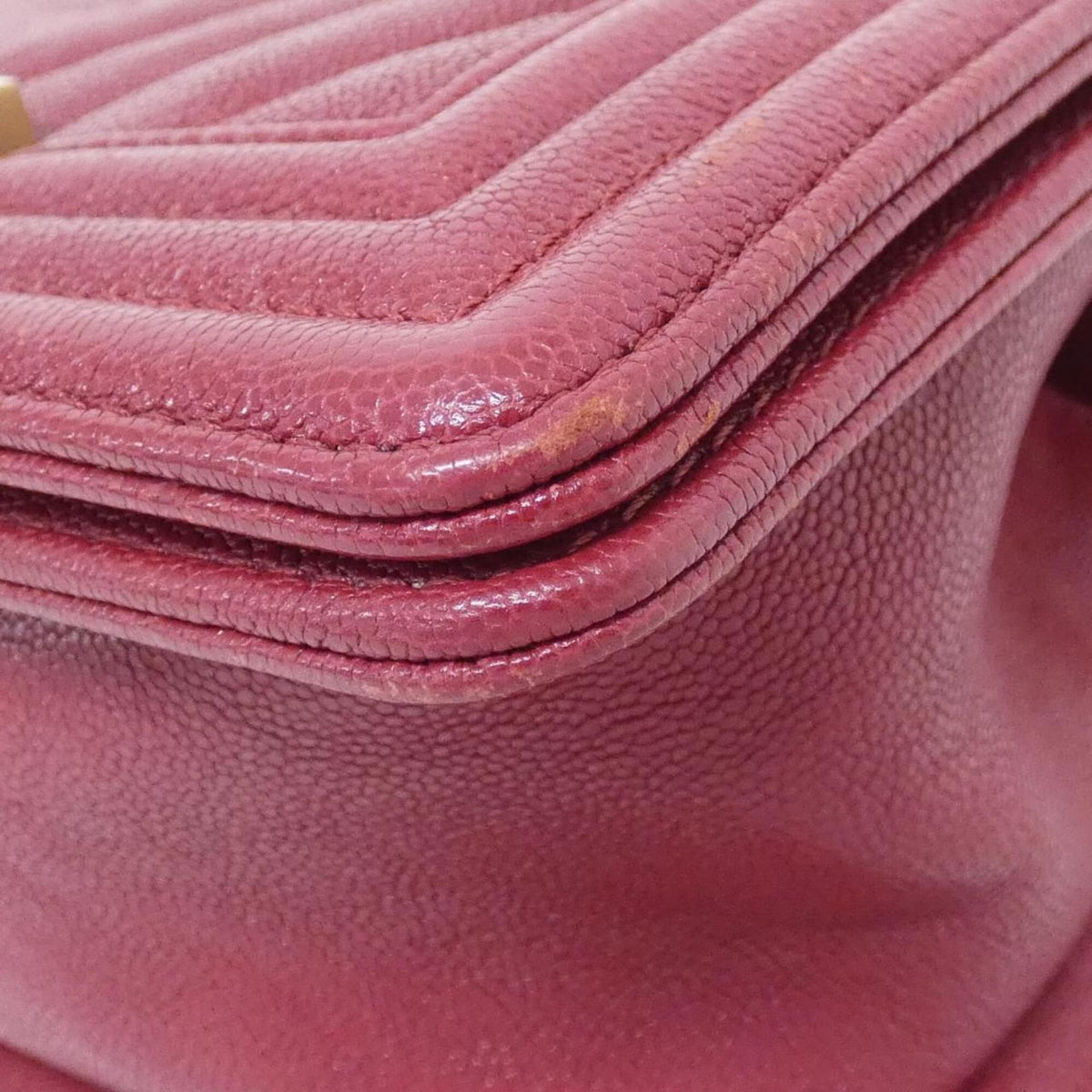 Chanel Bordeaux Grained Calfskin Shoulder Bag (Pre-Owned)