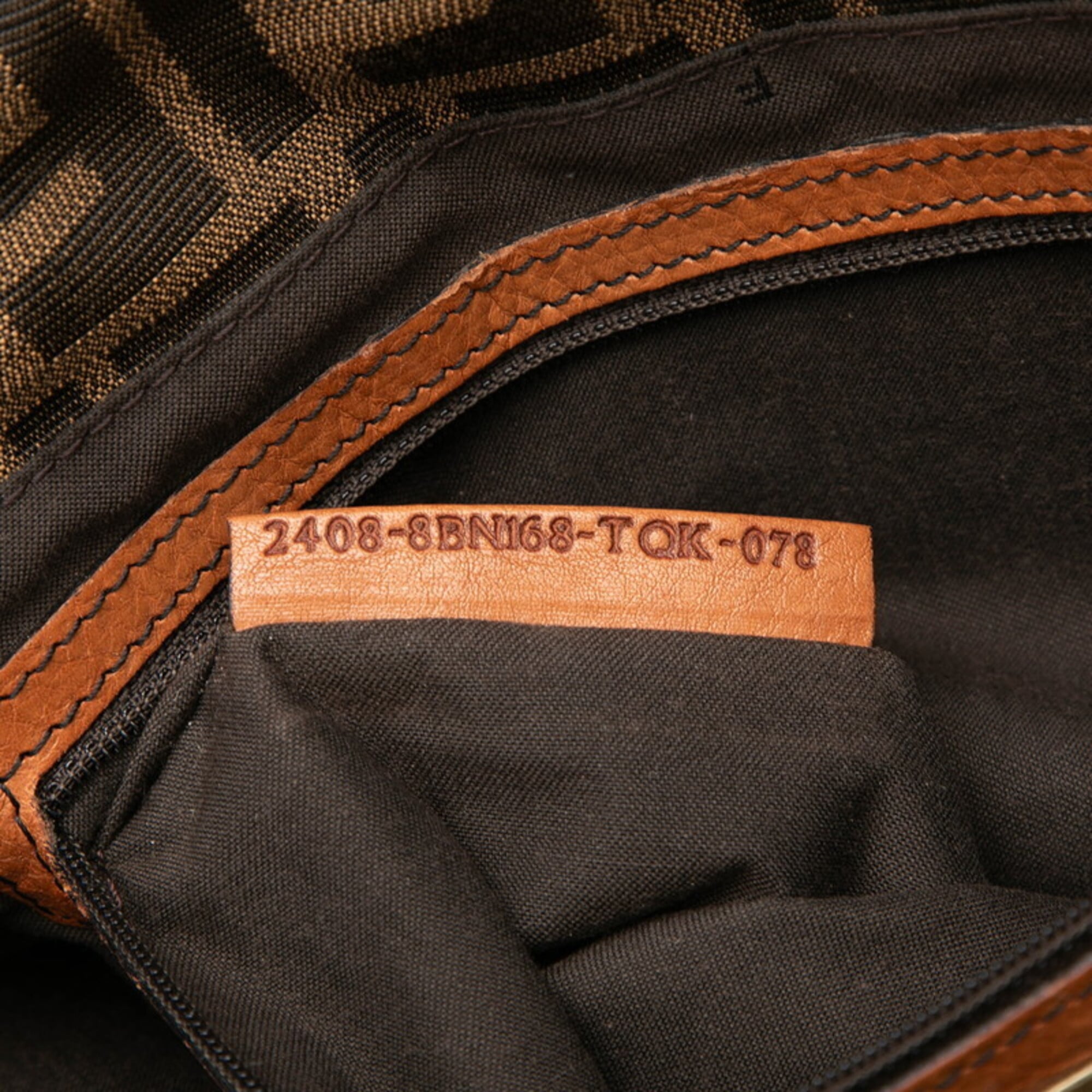 Fendi Brown Canvas Leather Handbag Tote Bag (Pre-Owned)