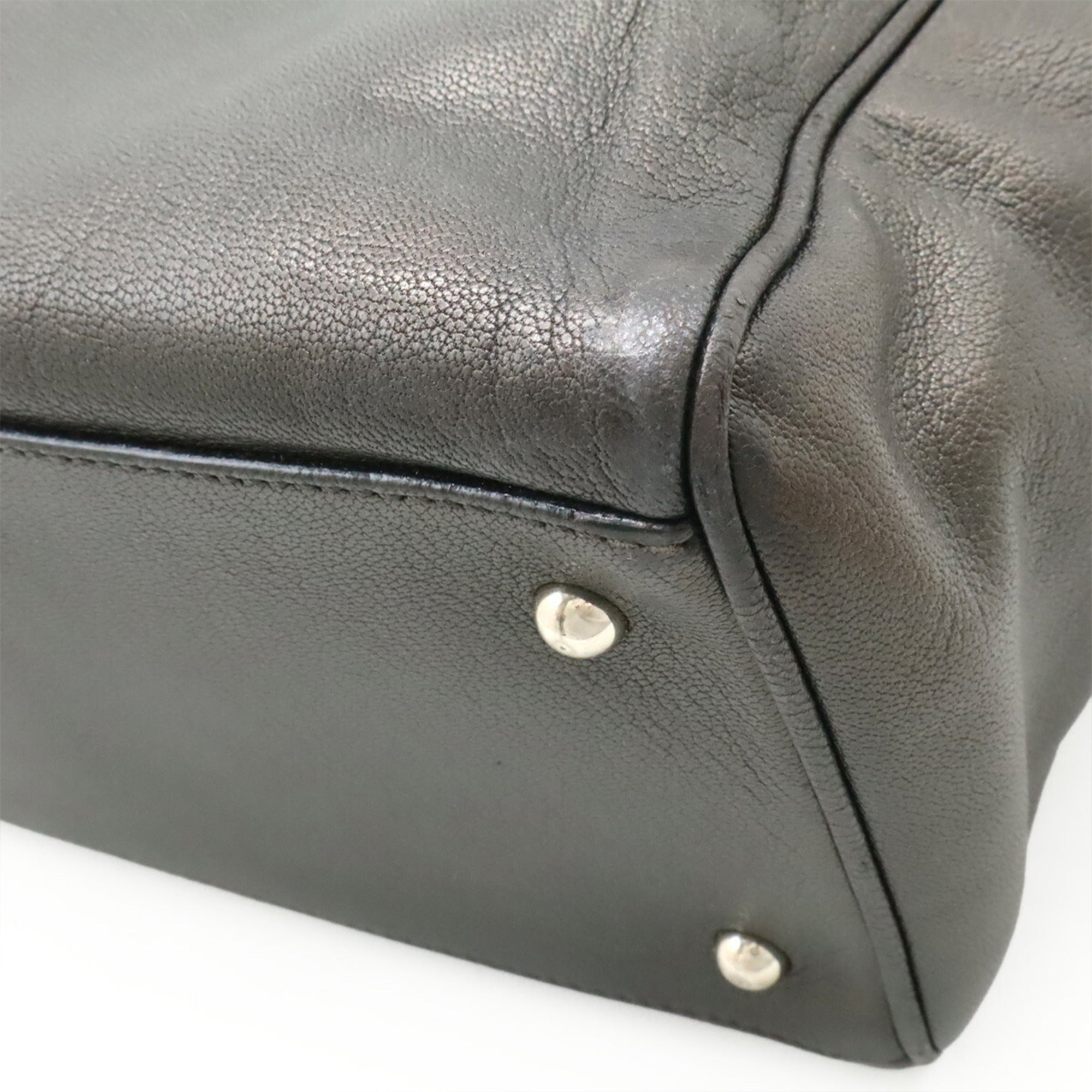 Loewe Gray Leather Handbag Tote Bag (Pre-Owned)