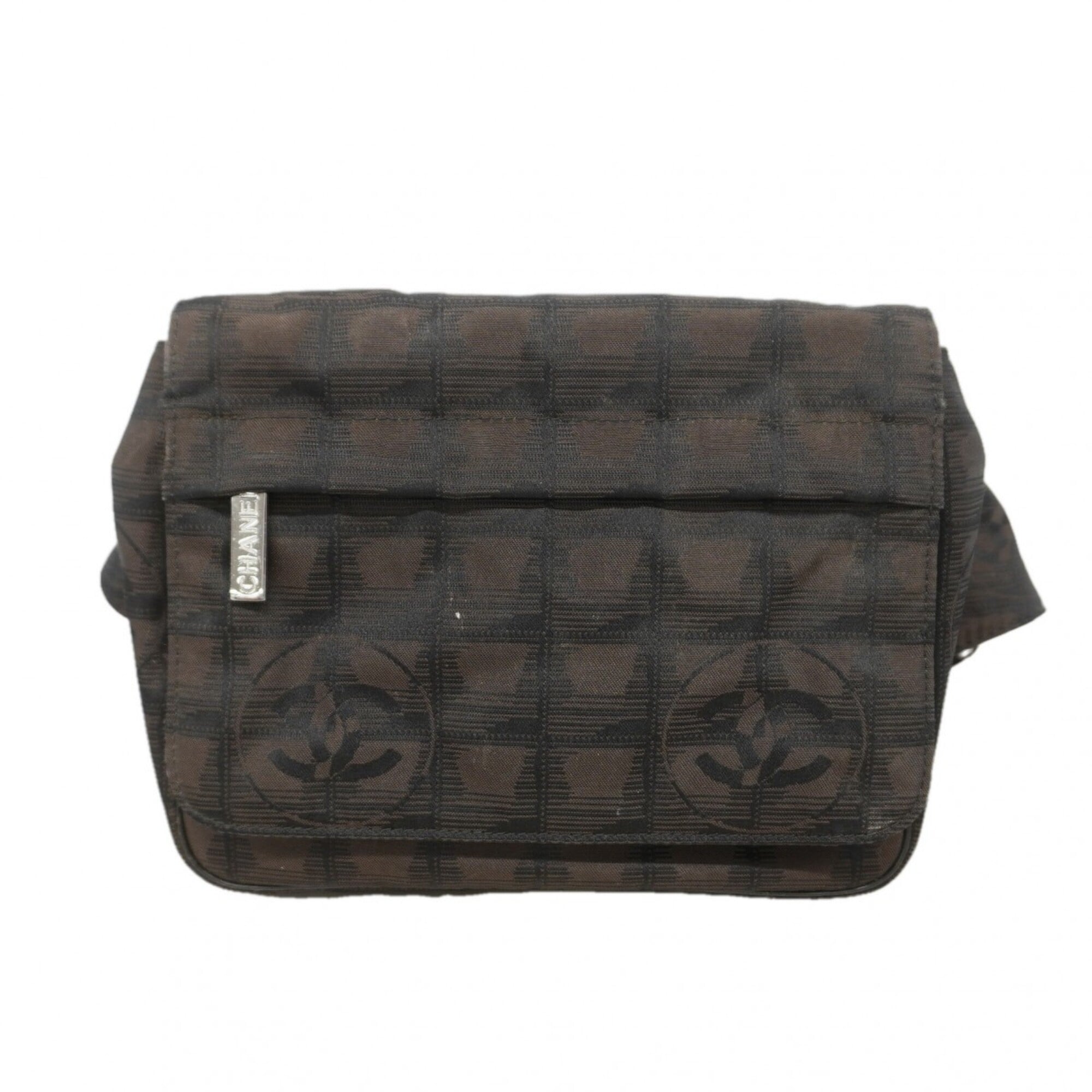 Chanel Black Brown Nylon Fanny Pack (Pre-Owned)