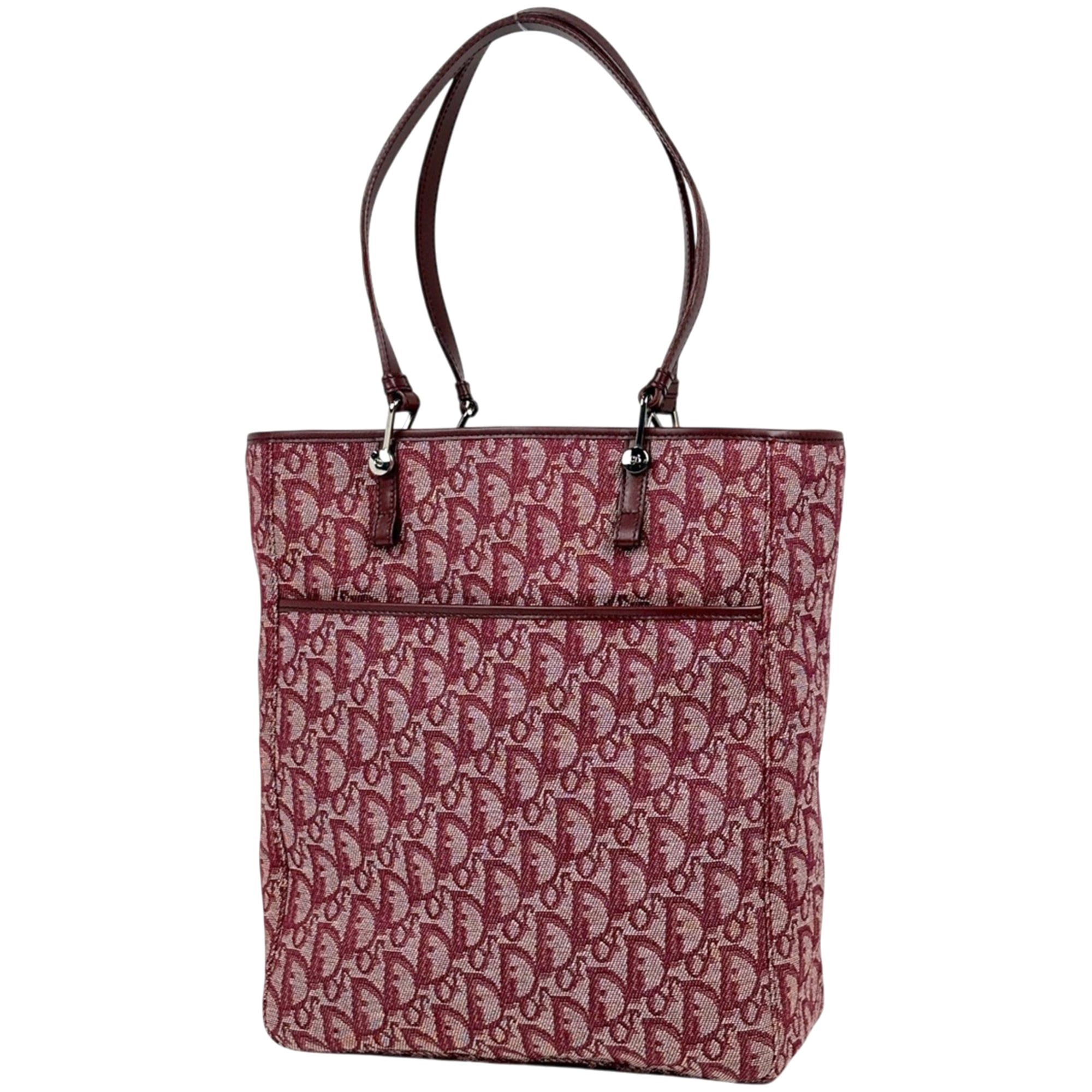 Christian Dior Trotter Bordeaux Canvas Leather Tote Bag (Pre-Owned)