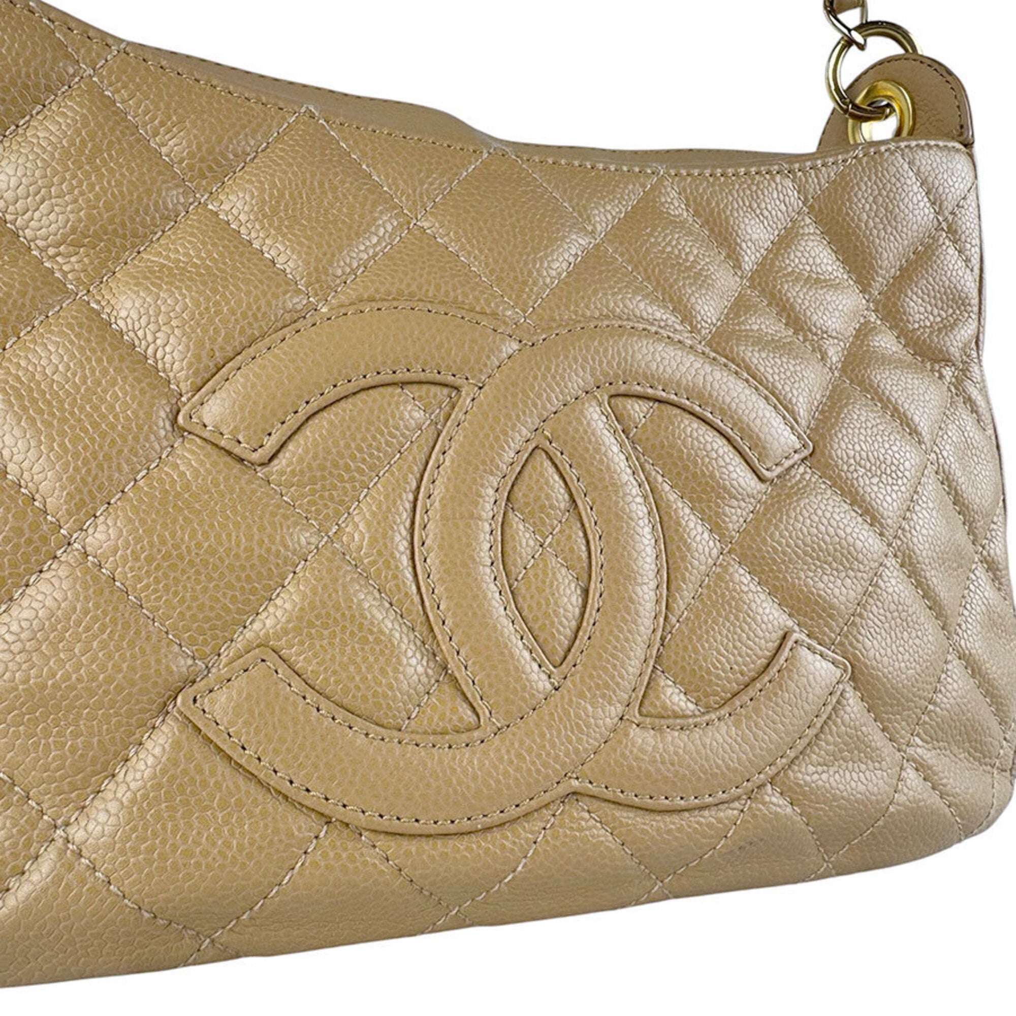 Chanel Camel Grained Calfskin Shoulder Bag (Pre-Owned)