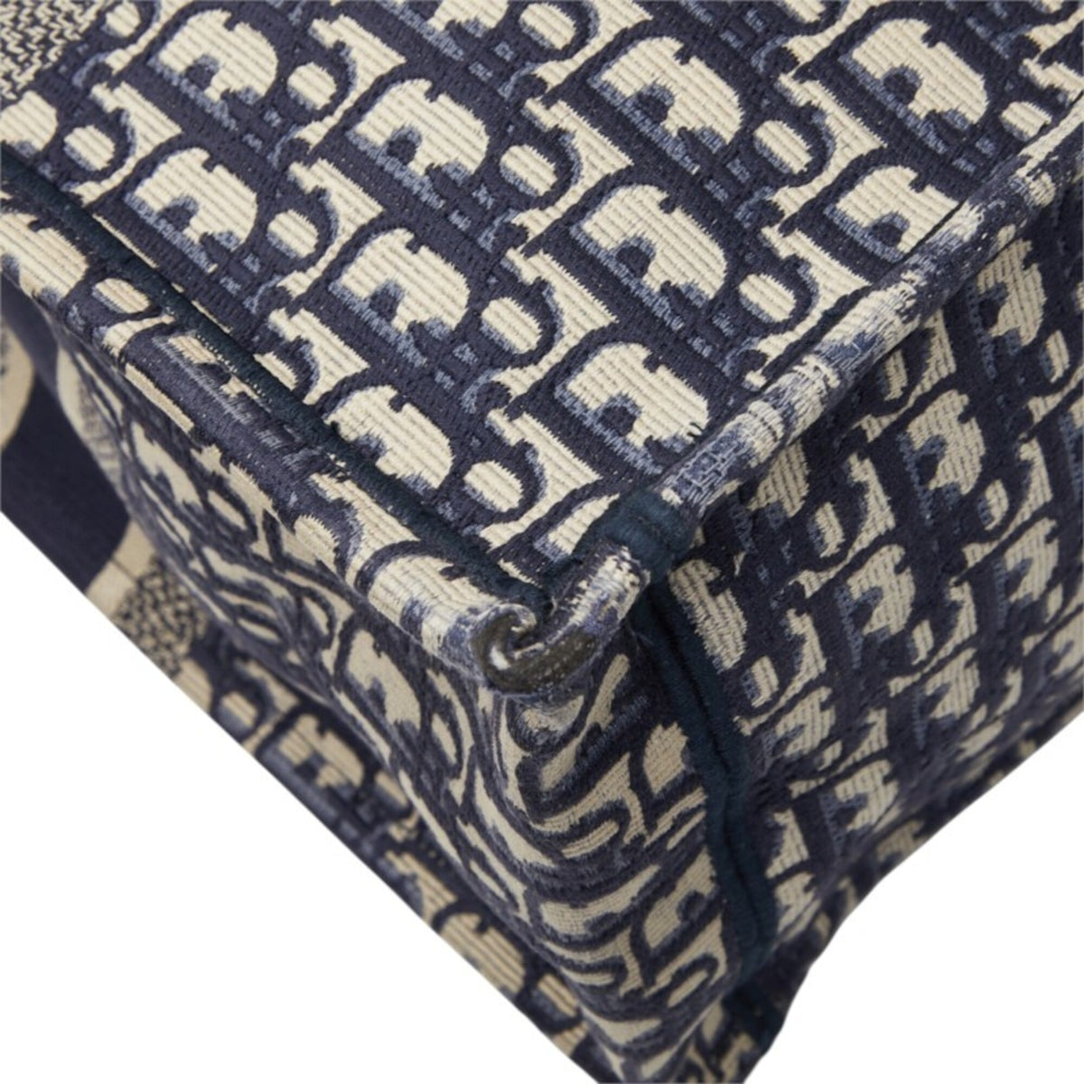 Christian Dior Navy Canvas Handbag Tote Bag (Pre-Owned)