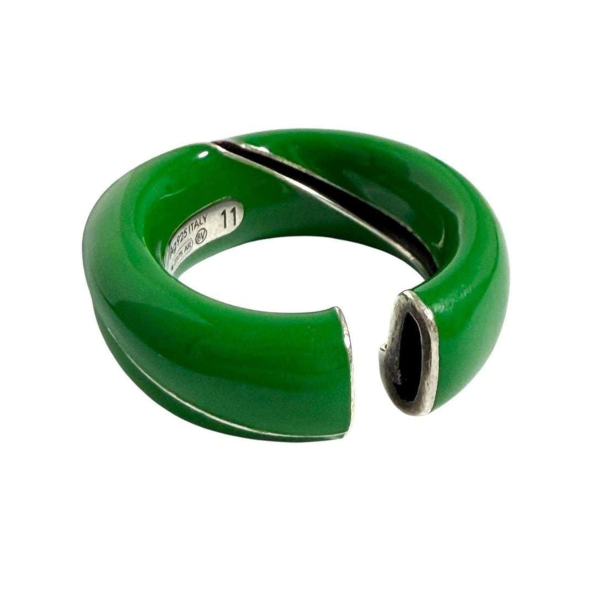 Bottega Veneta Green Band Ring (Pre-Owned)