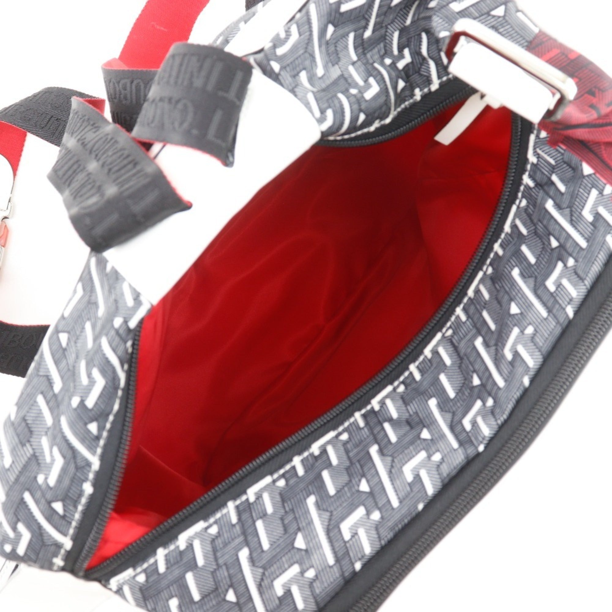 Christian Louboutin Black Red Color Nylon Backpack (Pre-Owned)