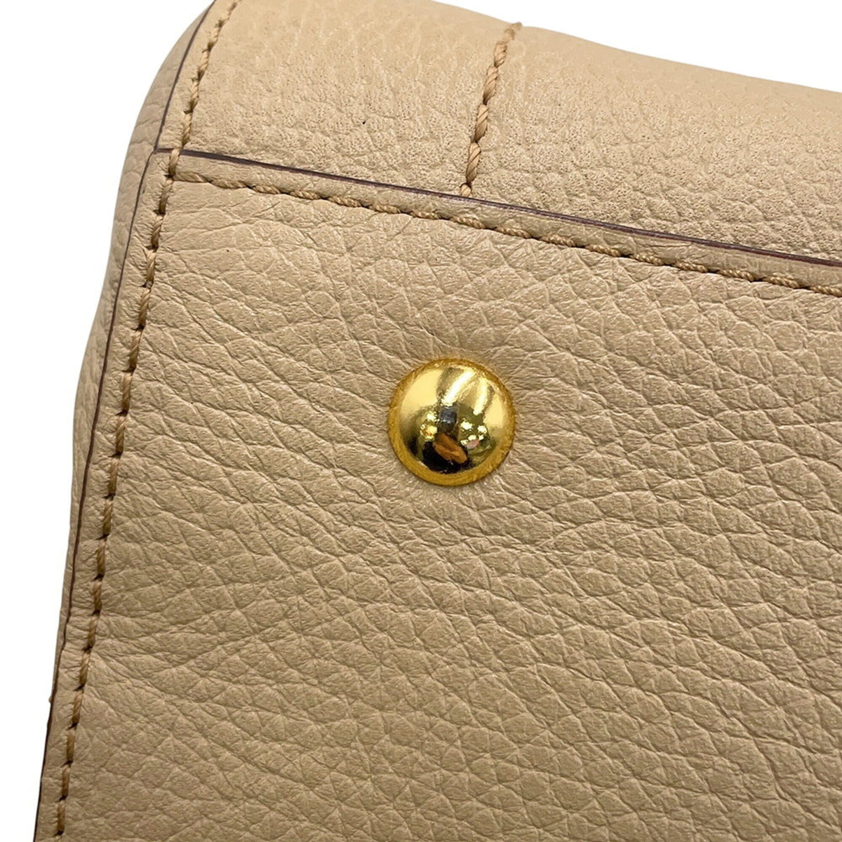 Mcm Visetos Beige Leather Handbag Tote Bag (Pre-Owned)