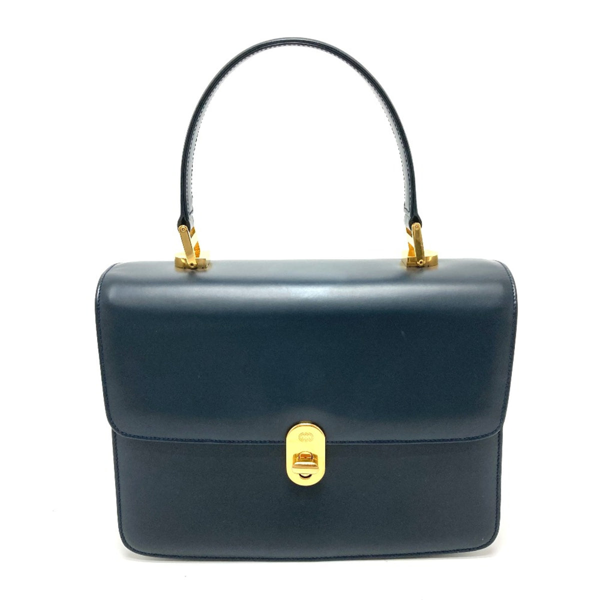 Gucci Navy Leather Handbag (Pre-Owned)