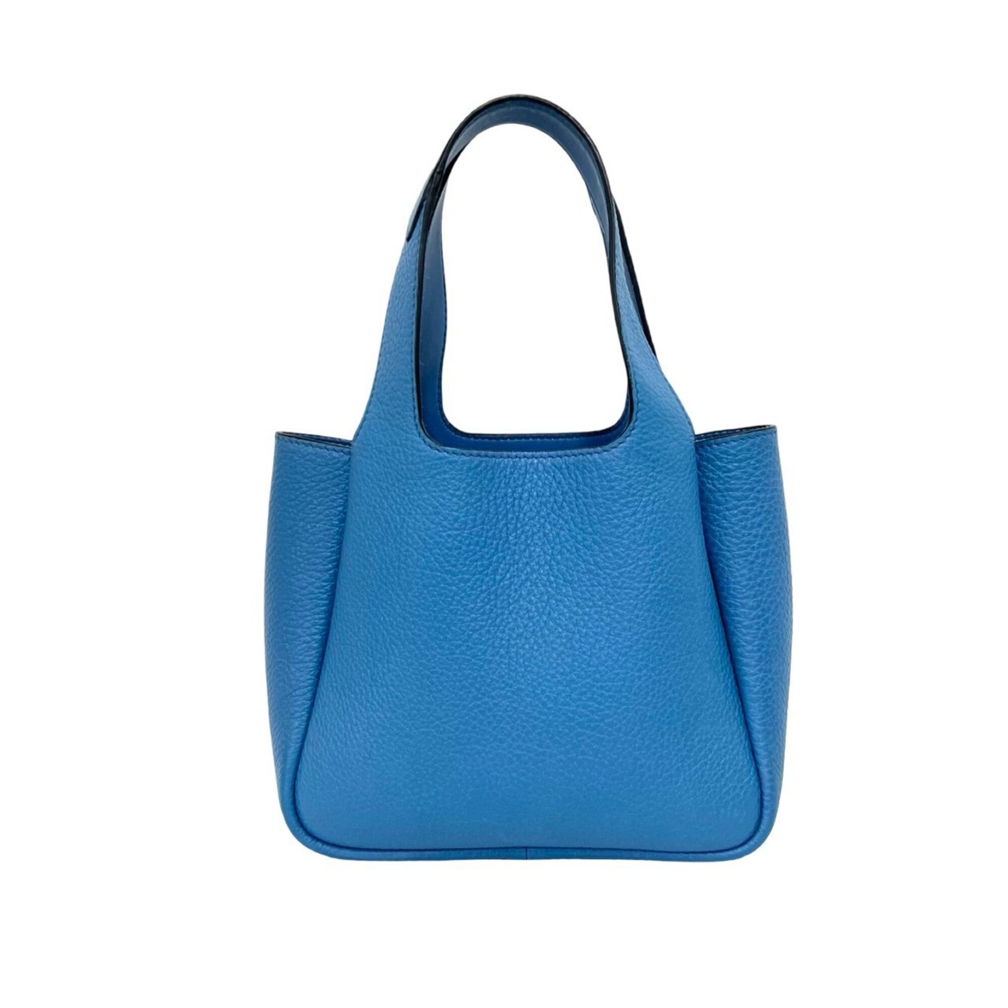Prada Blue Leather Handbag Tote Bag (Pre-Owned)