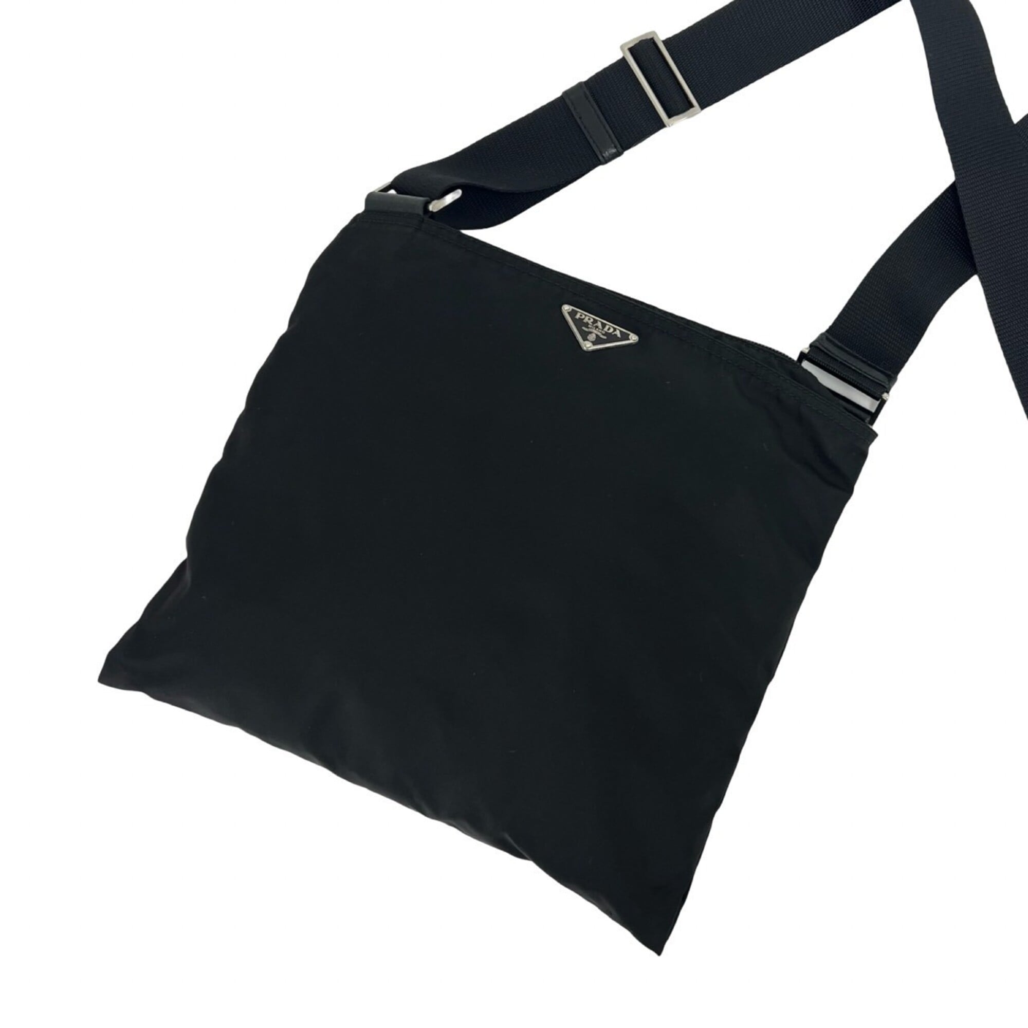Prada Black Nylon Pochette Shoulder Bag (Pre-Owned)