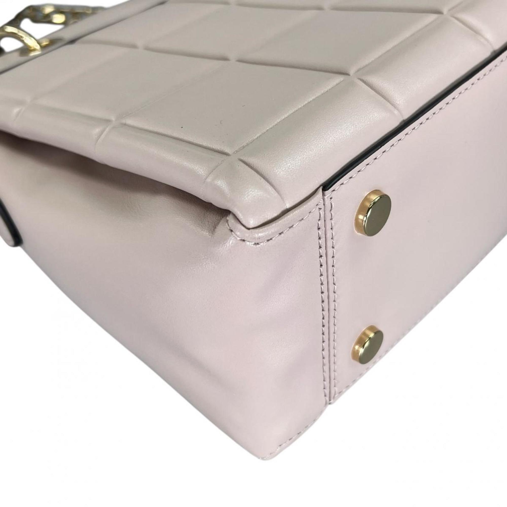 Michael Kors Pink Beige Leather Handbag Shoulder Bag (Pre-Owned)