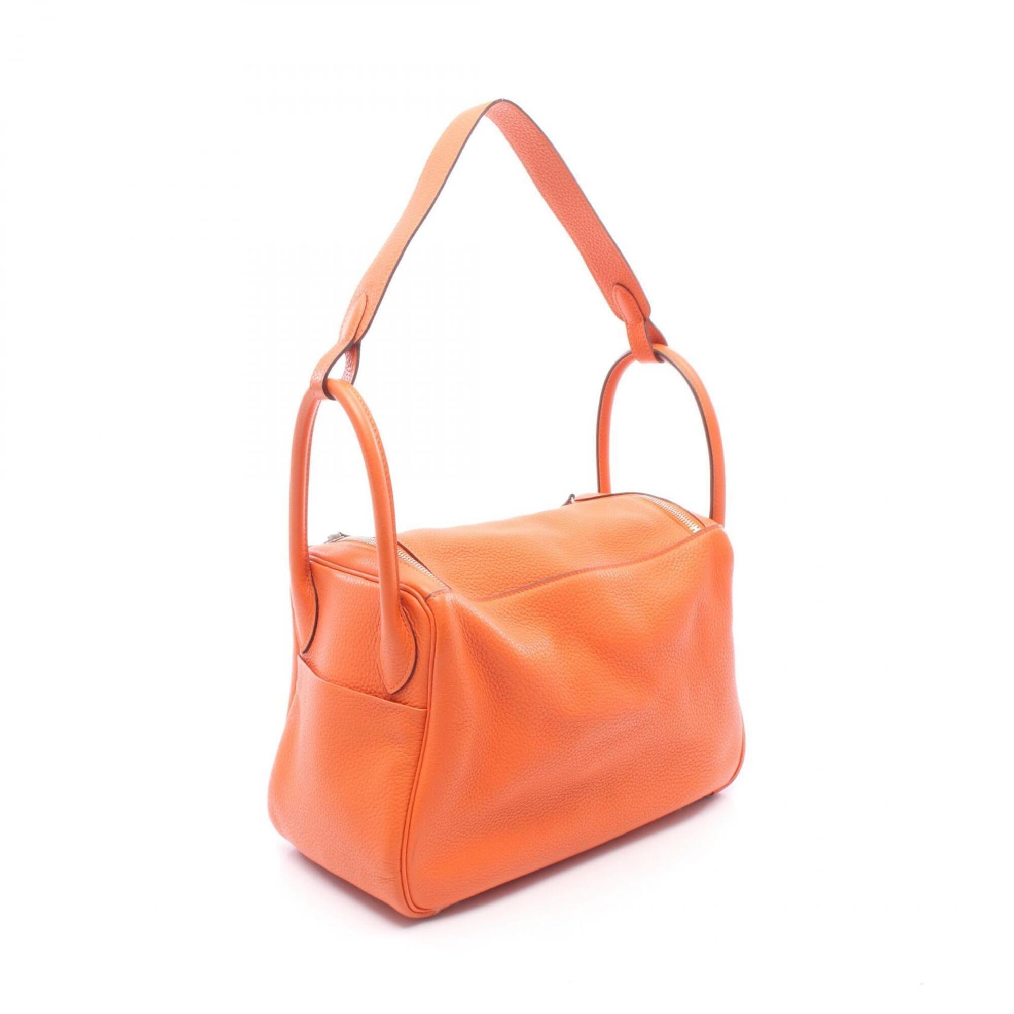 Hermes Feu Orange Taurillon Clemence Leather Handbag Shoulder Bag (Pre-Owned)
