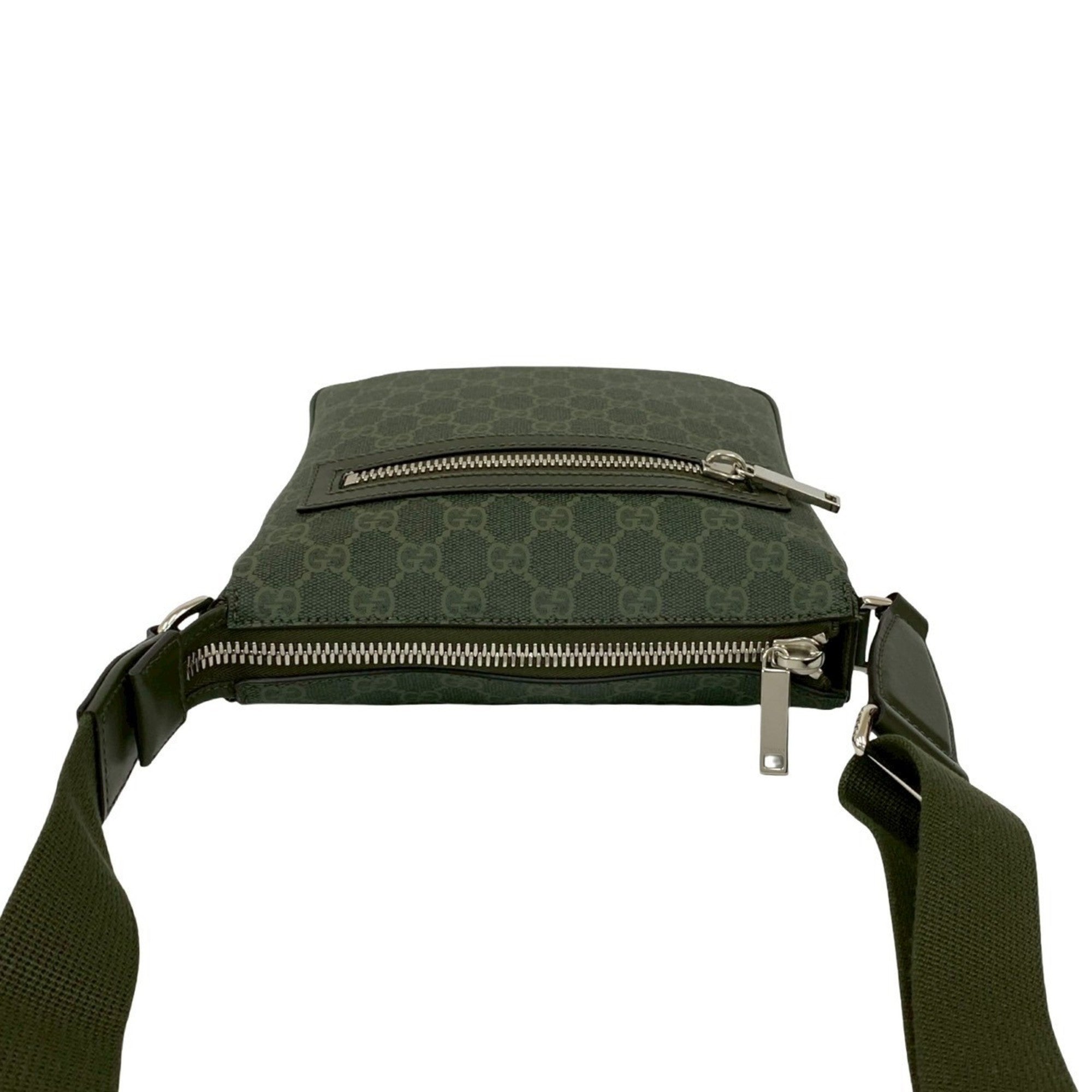 Gucci Green Pvc Leather Messenger Bag Shoulder Bag (Pre-Owned)