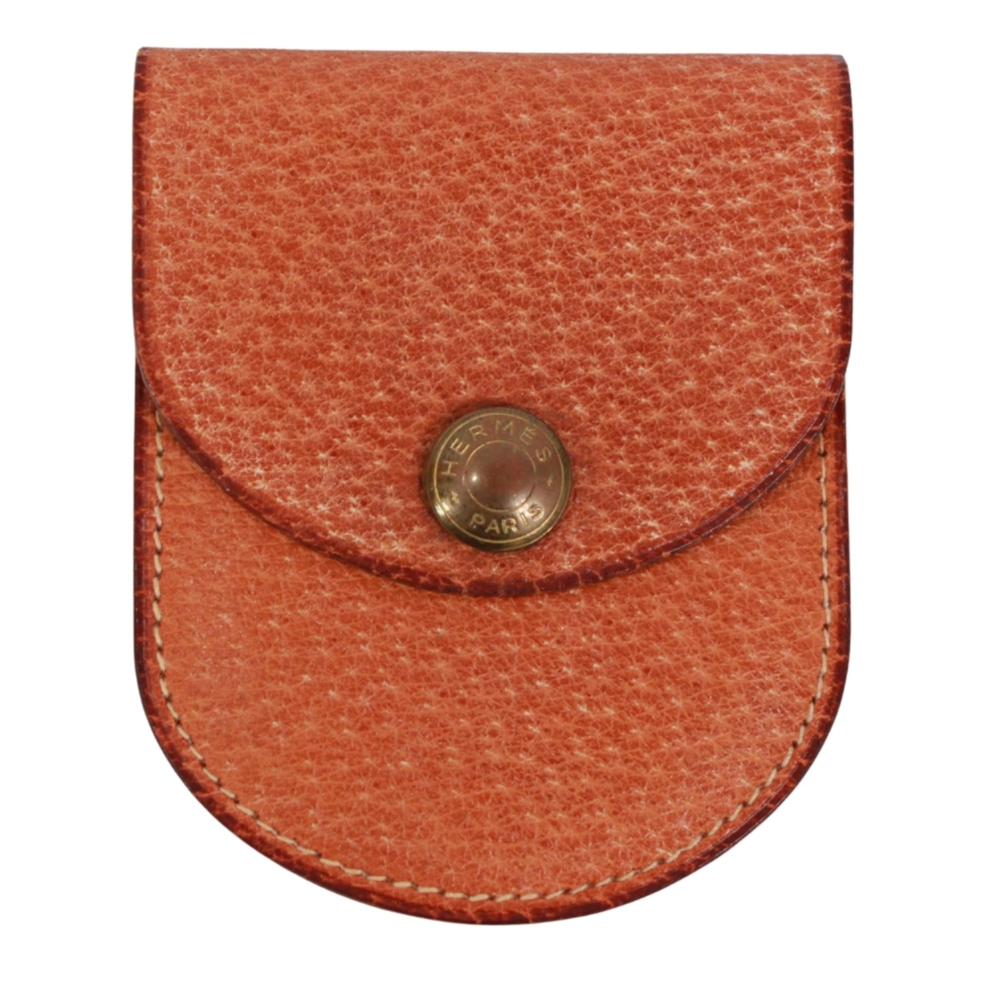 Hermes Brown Leather Coin Purse/Coin Case (Pre-Owned)