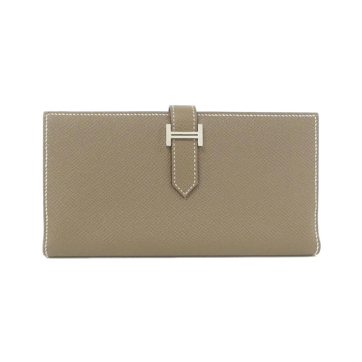 Hermes Bearn Etoupe Gray Epsom Leather Long Wallet (Bi-Fold) (Pre-Owned)