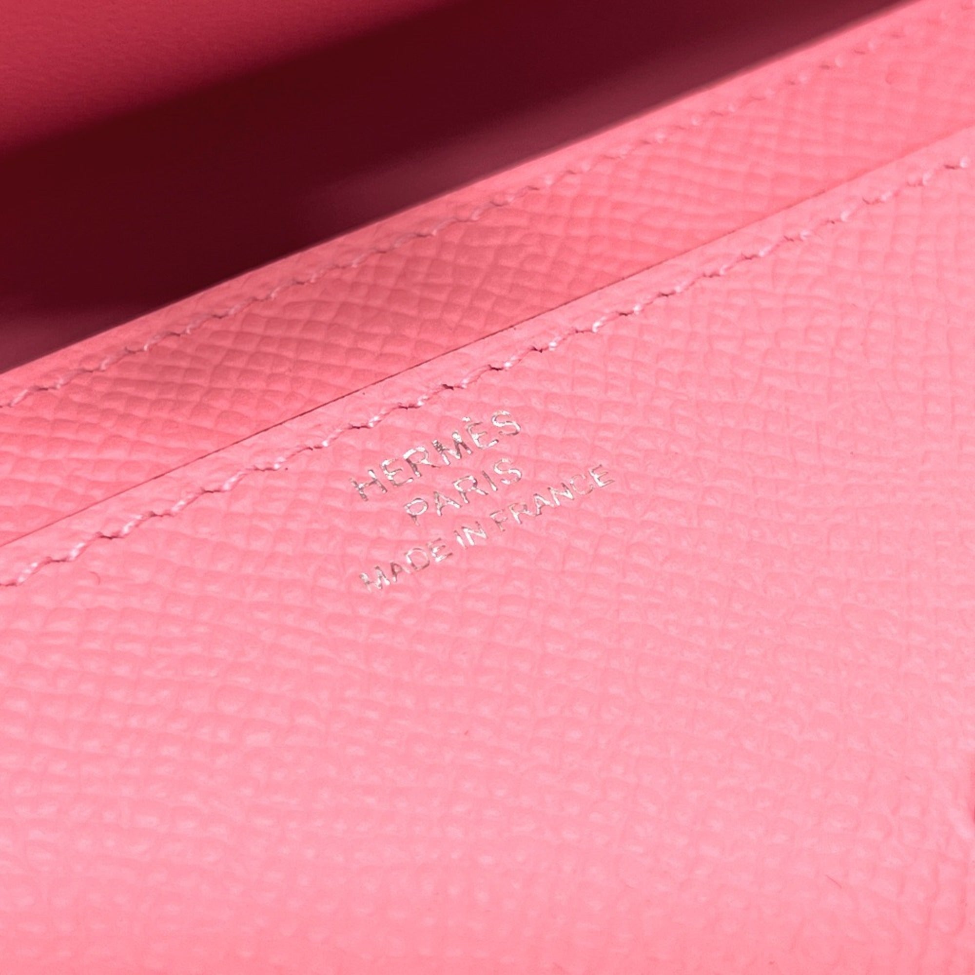 Hermes Pink Rose Confetti Epsom Leather Chain/Shoulder Wallet (Pre-Owned)