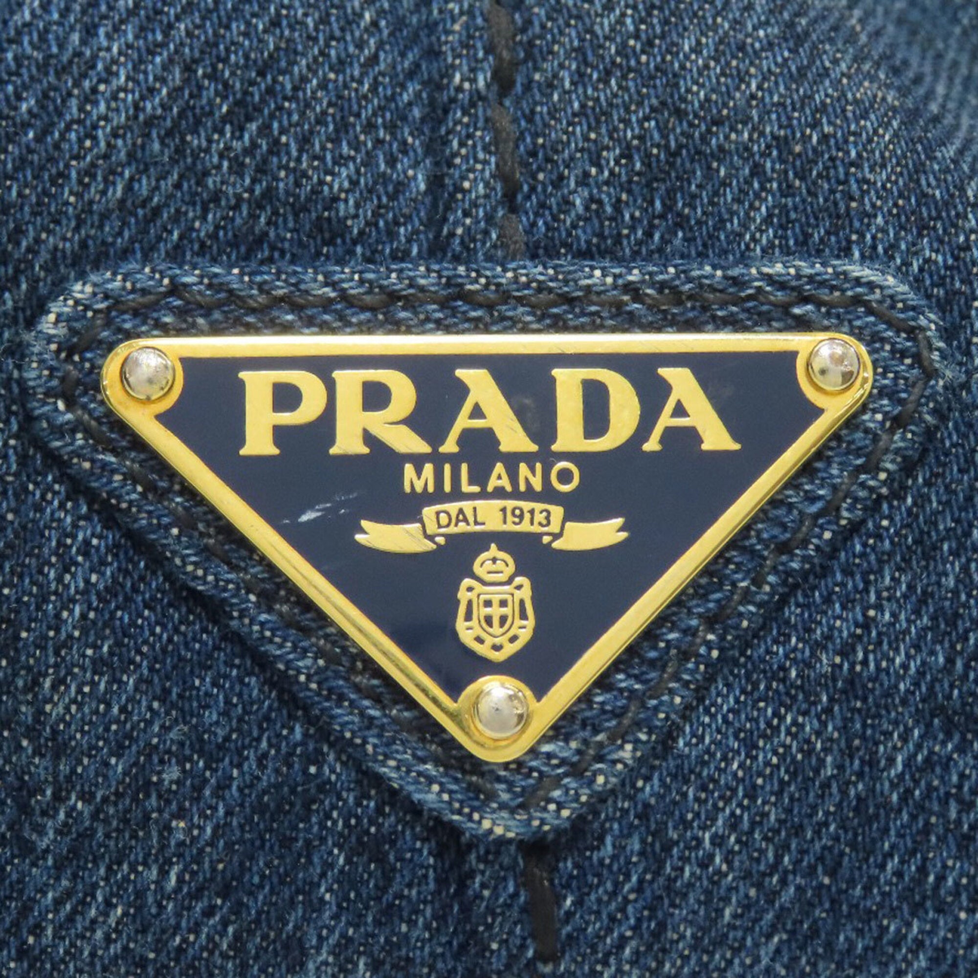 Prada Brown Denim Tote Bag (Pre-Owned)