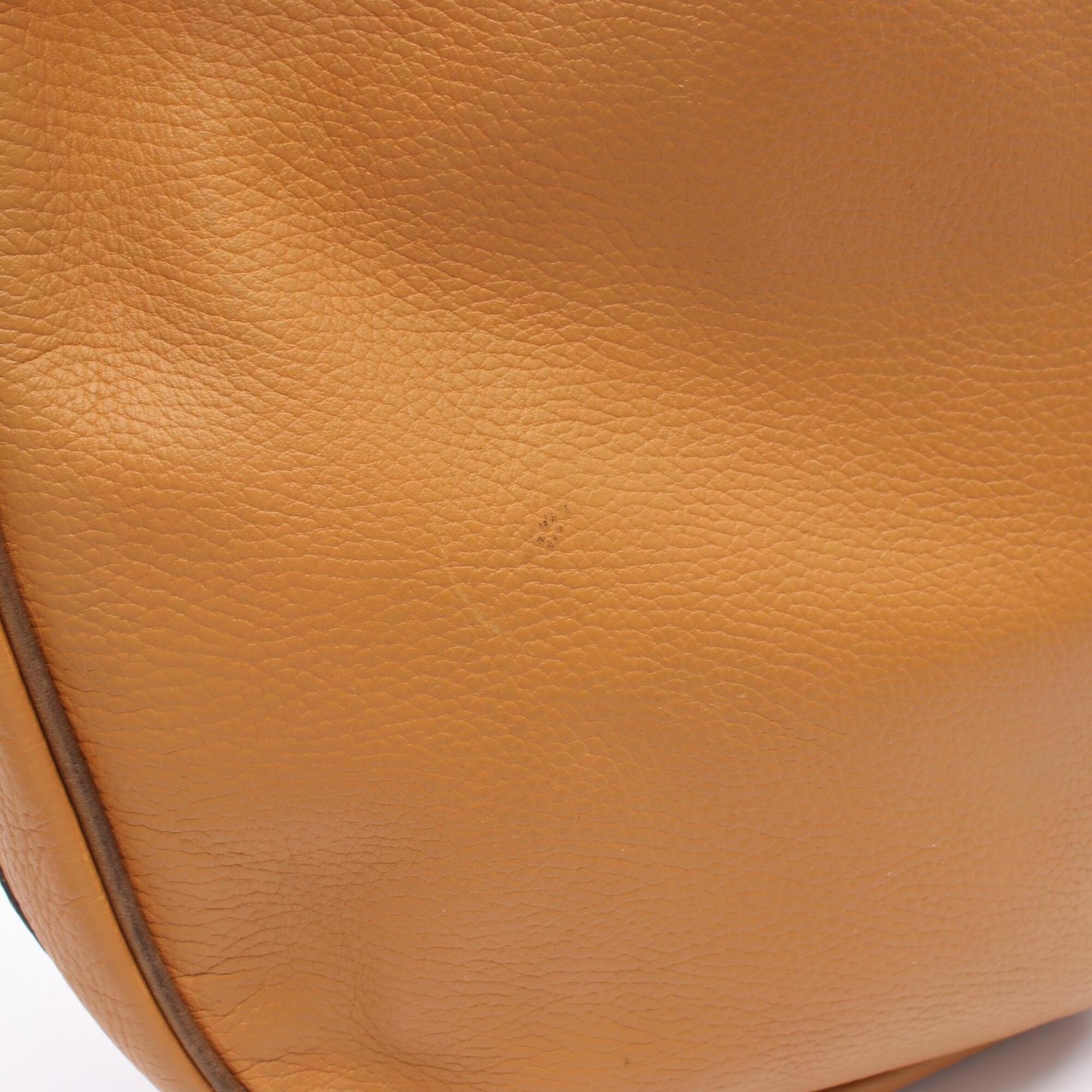 Loewe Brown Orange Leather Handbag Shoulder Bag (Pre-Owned)