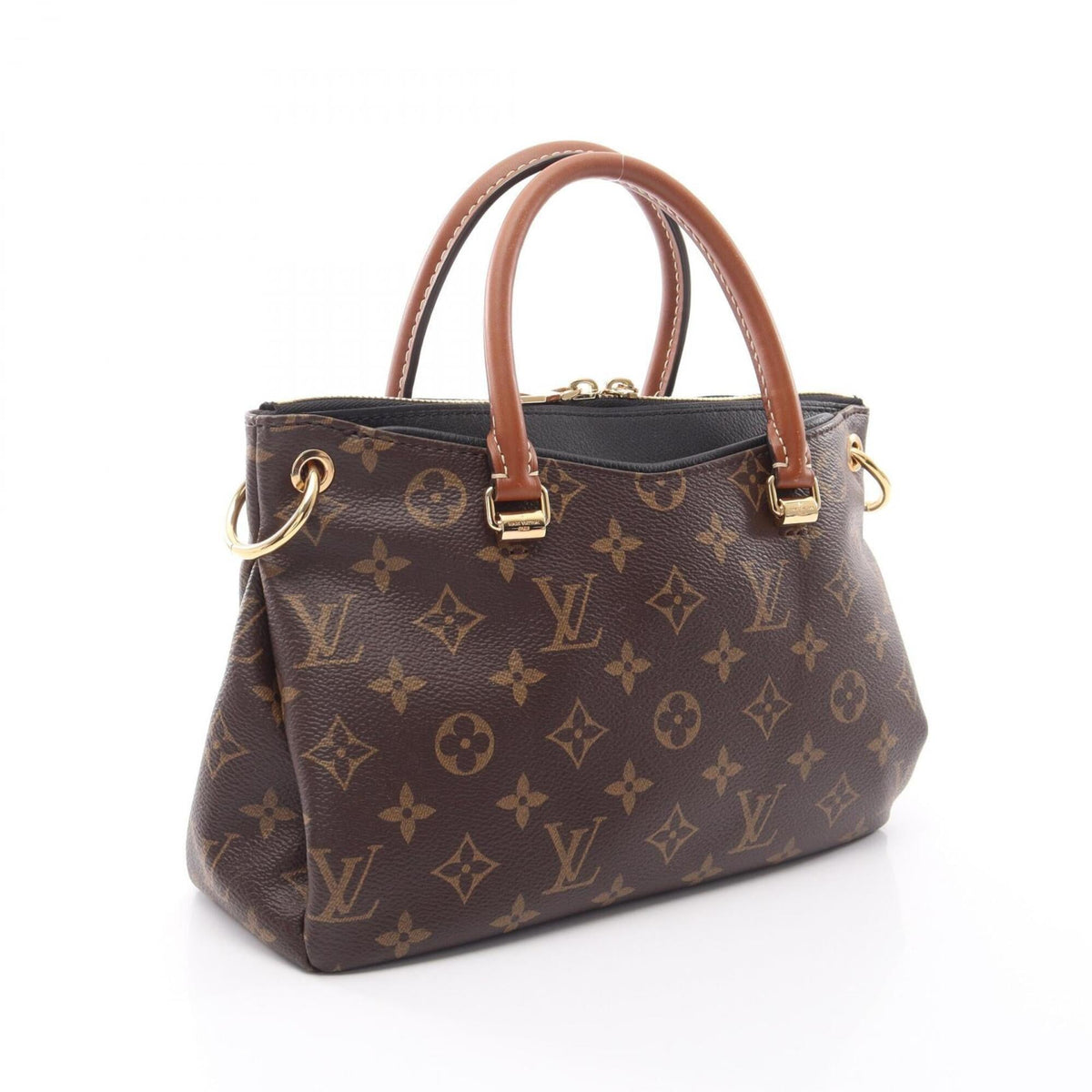 Louis Vuitton Black Noir Coated Canvas Monogram Leather Handbag (Pre-Owned)