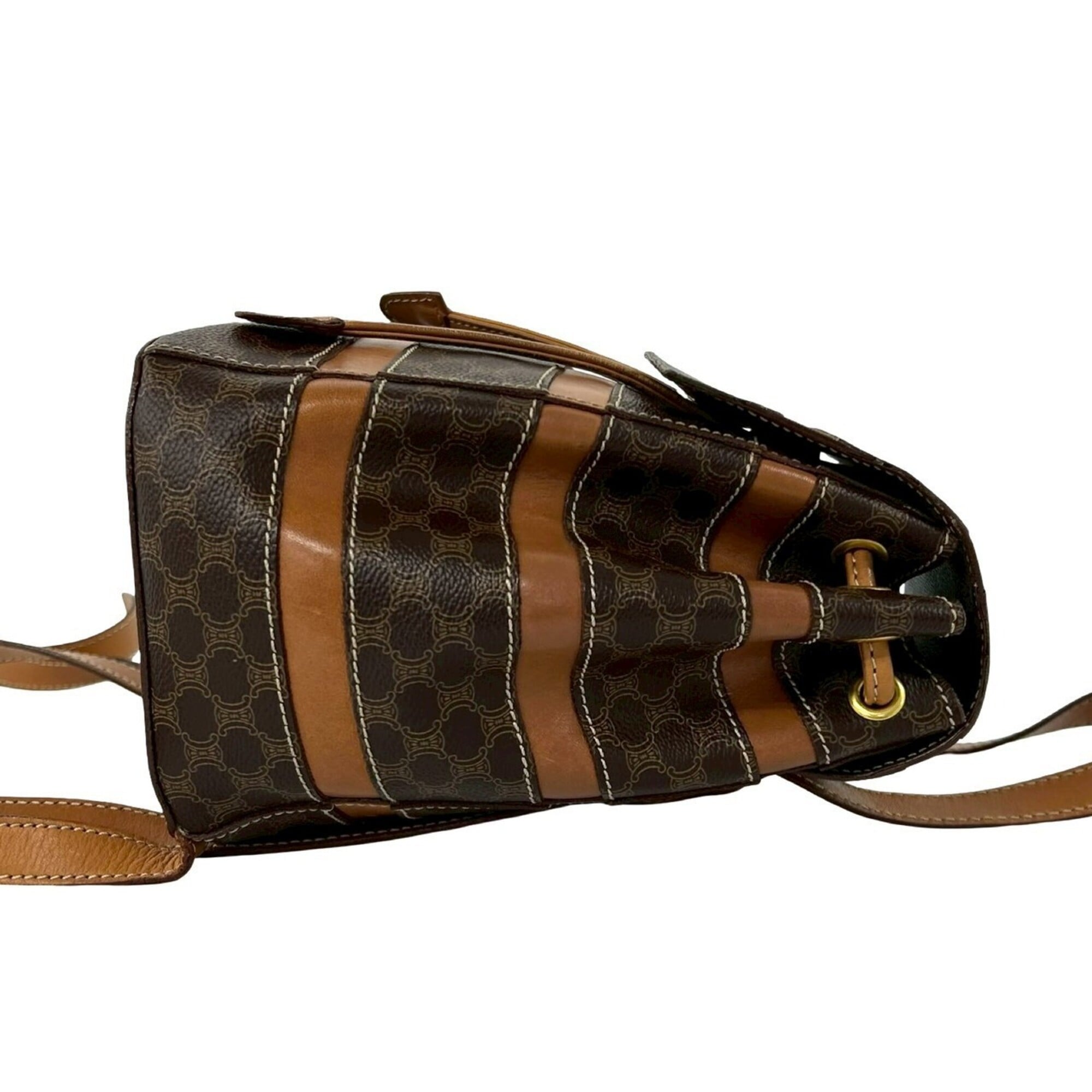 Celine Brown Leather Pvc Backpack (Pre-Owned)
