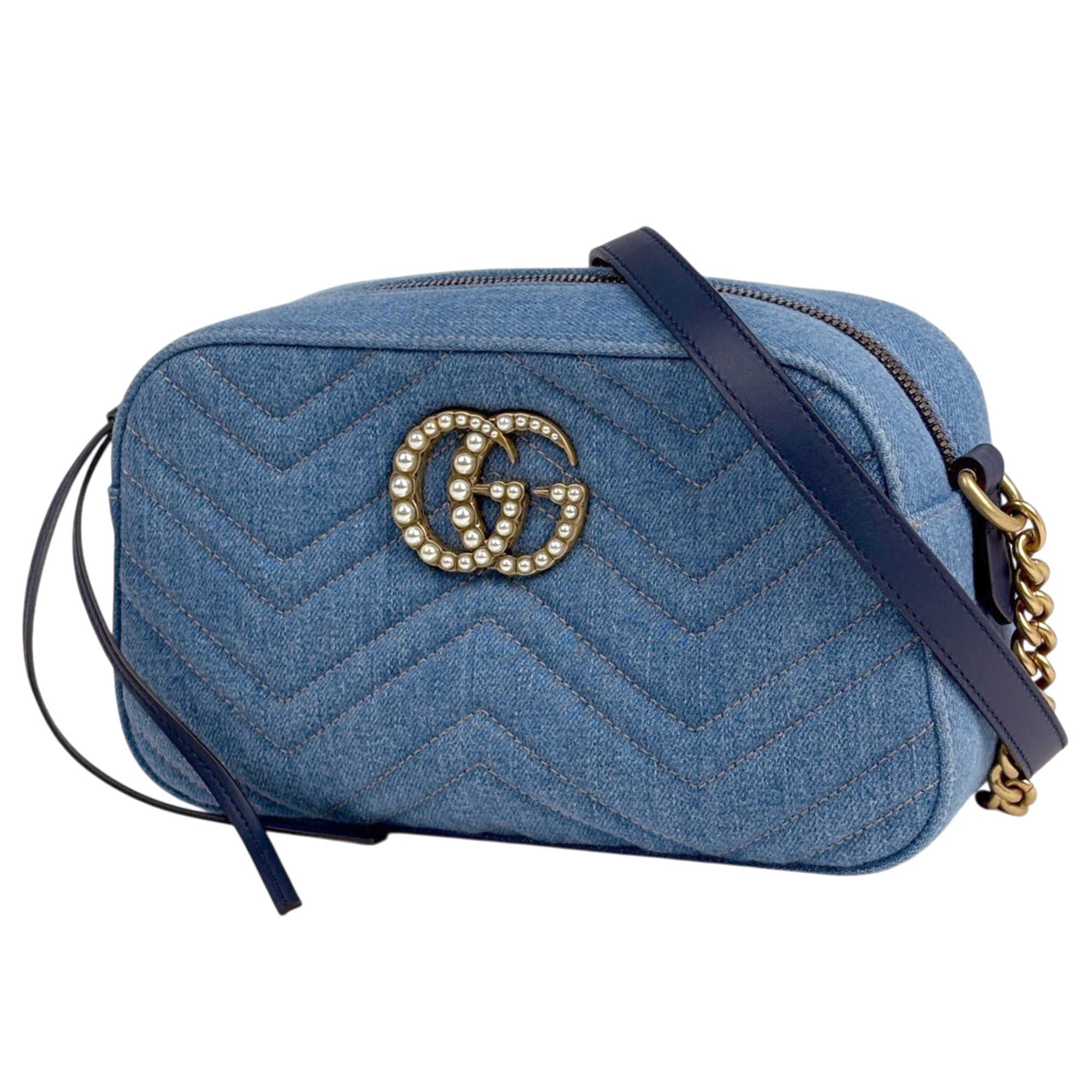 Gucci Light Blue Denim Shoulder Bag (Pre-Owned)