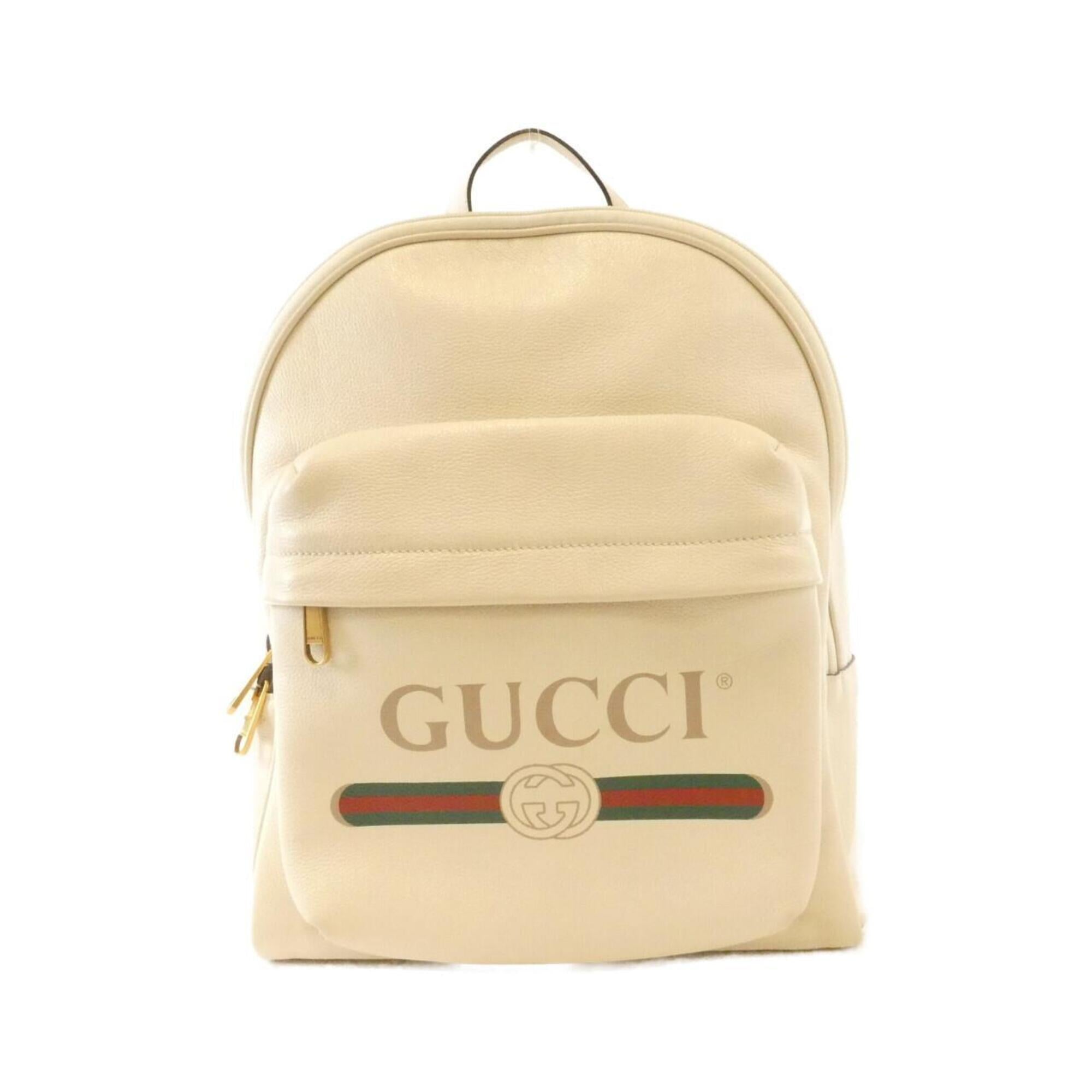 Gucci White Leather Backpack (Pre-Owned)