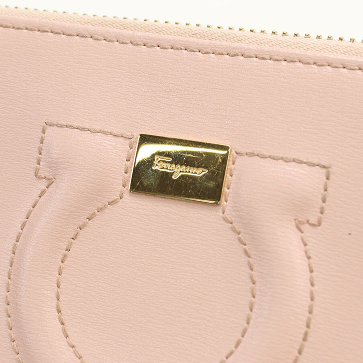 Salvatore Ferragamo Pink Leather Long Wallet (Bi-Fold) (Pre-Owned)