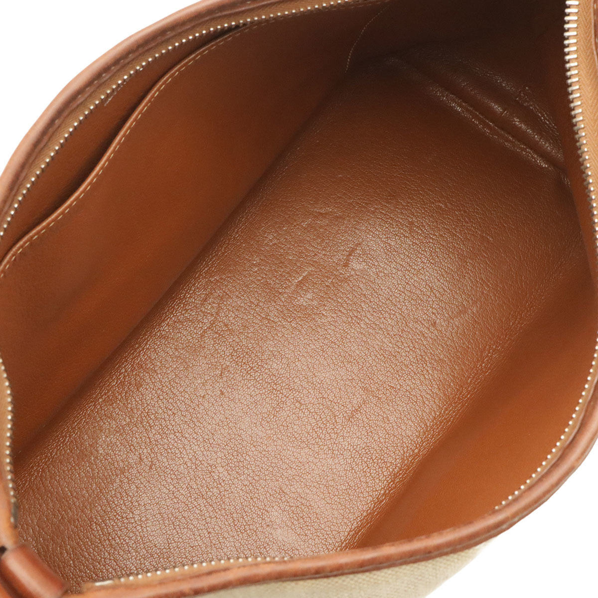 Hermes Berlingo Brown Natural Toile H Leather Shoulder Bag (Pre-Owned)