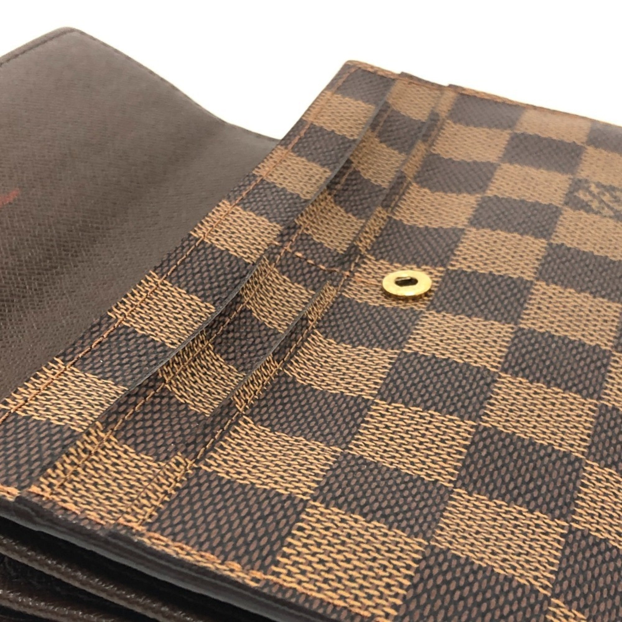 Louis Vuitton Damier Brown Ebene Damier Canvas Long Wallet (Bi-Fold) (Pre-Owned)