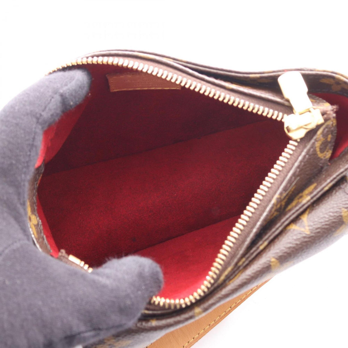 Louis Vuitton Brown Coated Canvas Leather Handbag Shoulder Bag (Pre-Owned)
