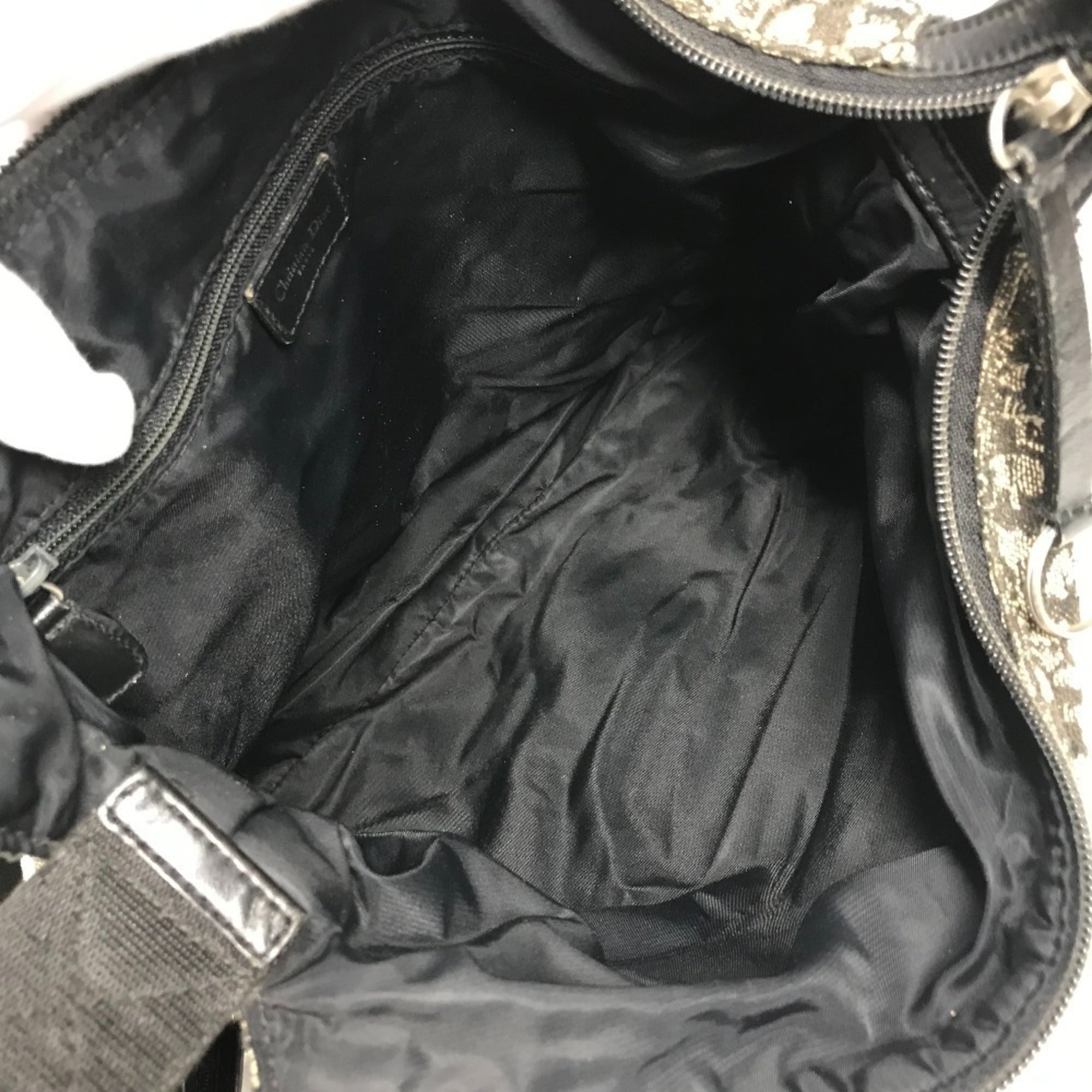 Christian Dior Black Canvas Leather Shoulder Bag (Pre-Owned)