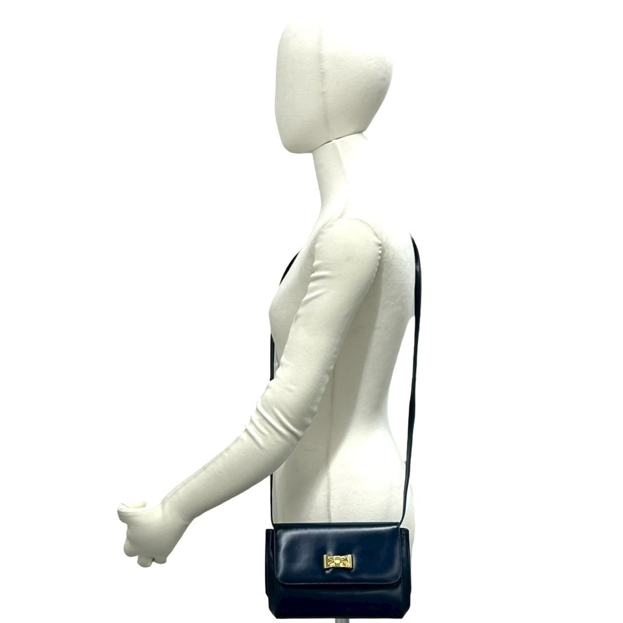 Gucci Navy Leather Pochette Shoulder Bag (Pre-Owned)