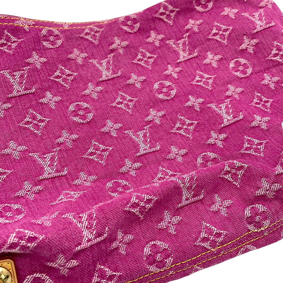 Louis Vuitton Fuchsia Monogram Denim Handbag Shoulder Bag (Pre-Owned)