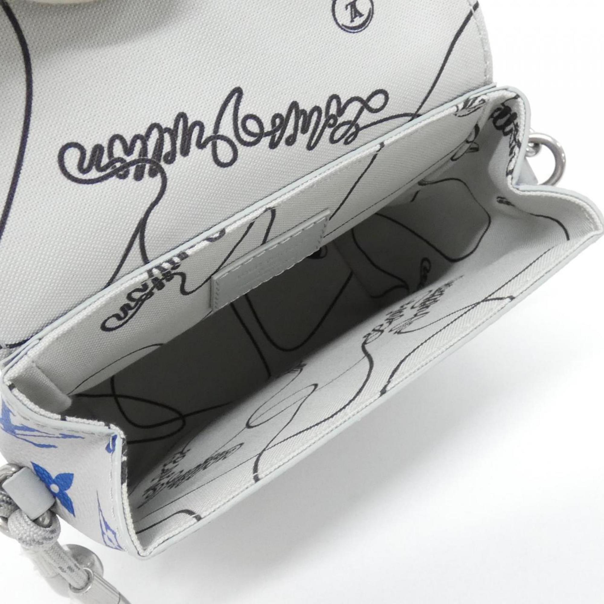 Louis Vuitton Gray Coated Canvas Shoulder Bag (Pre-Owned)